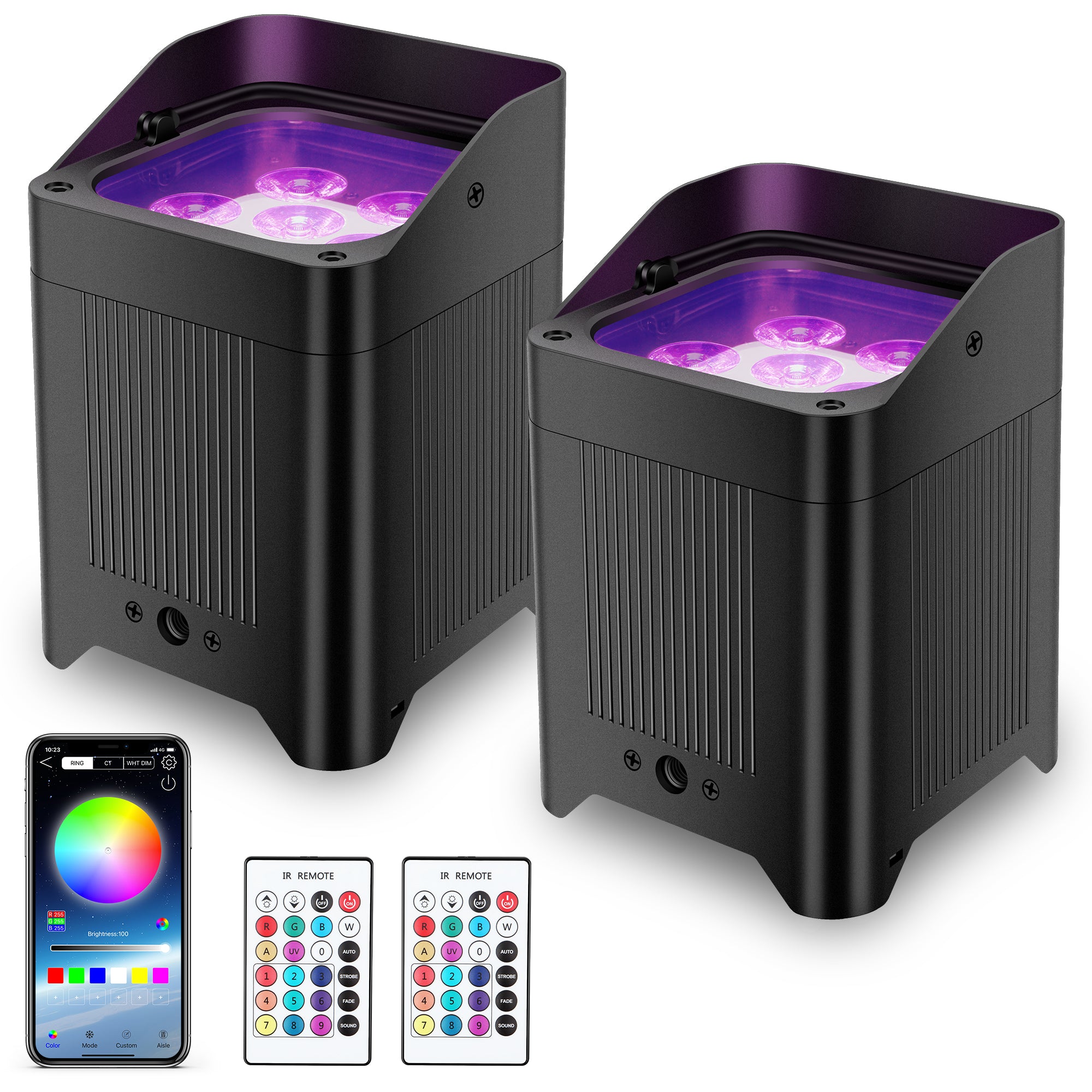 108W RGBWAUV LED Wireless PAR Light