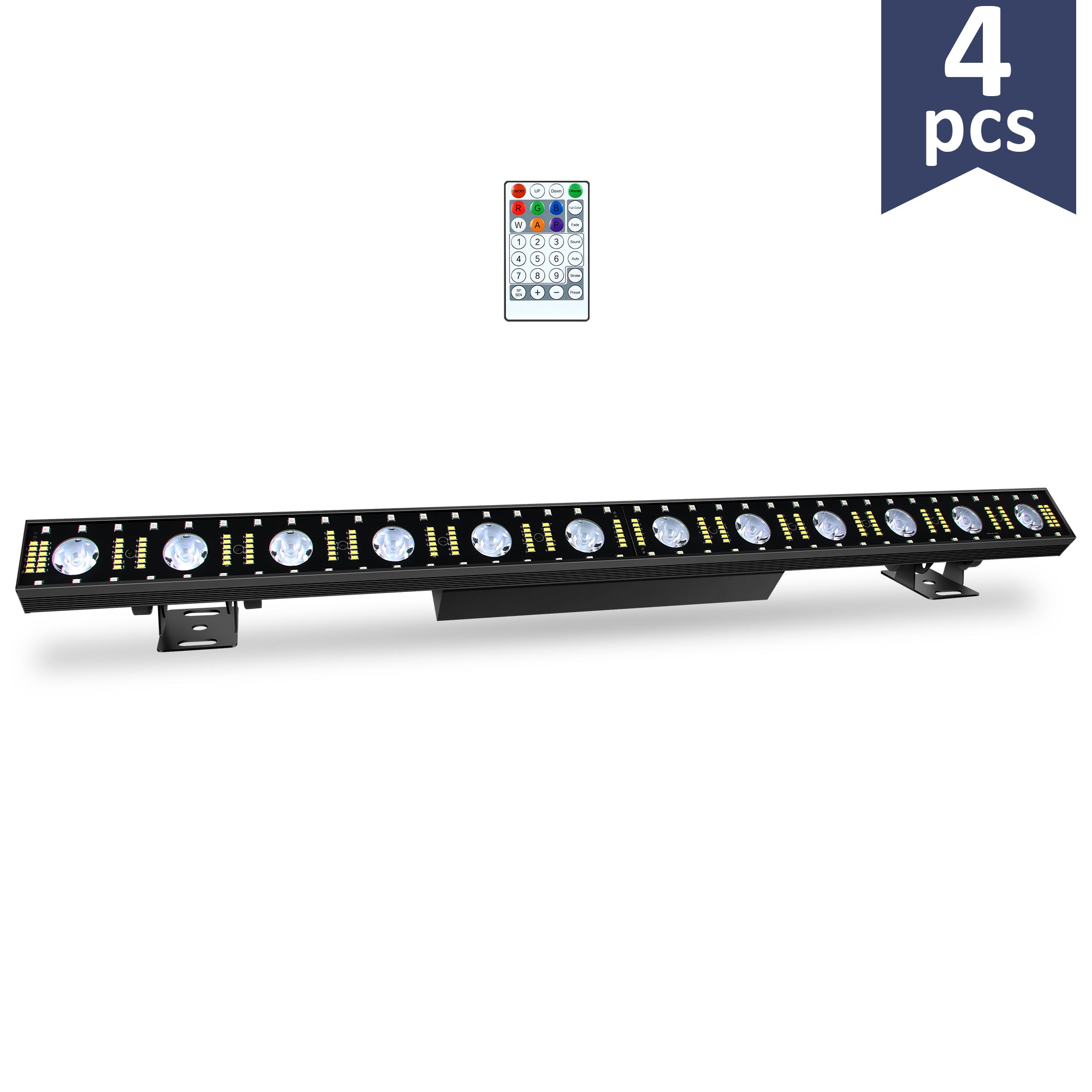 Battery Powered Pixel Control DJ Light Bar - 100W, Warm White & RGB 3n1 LED