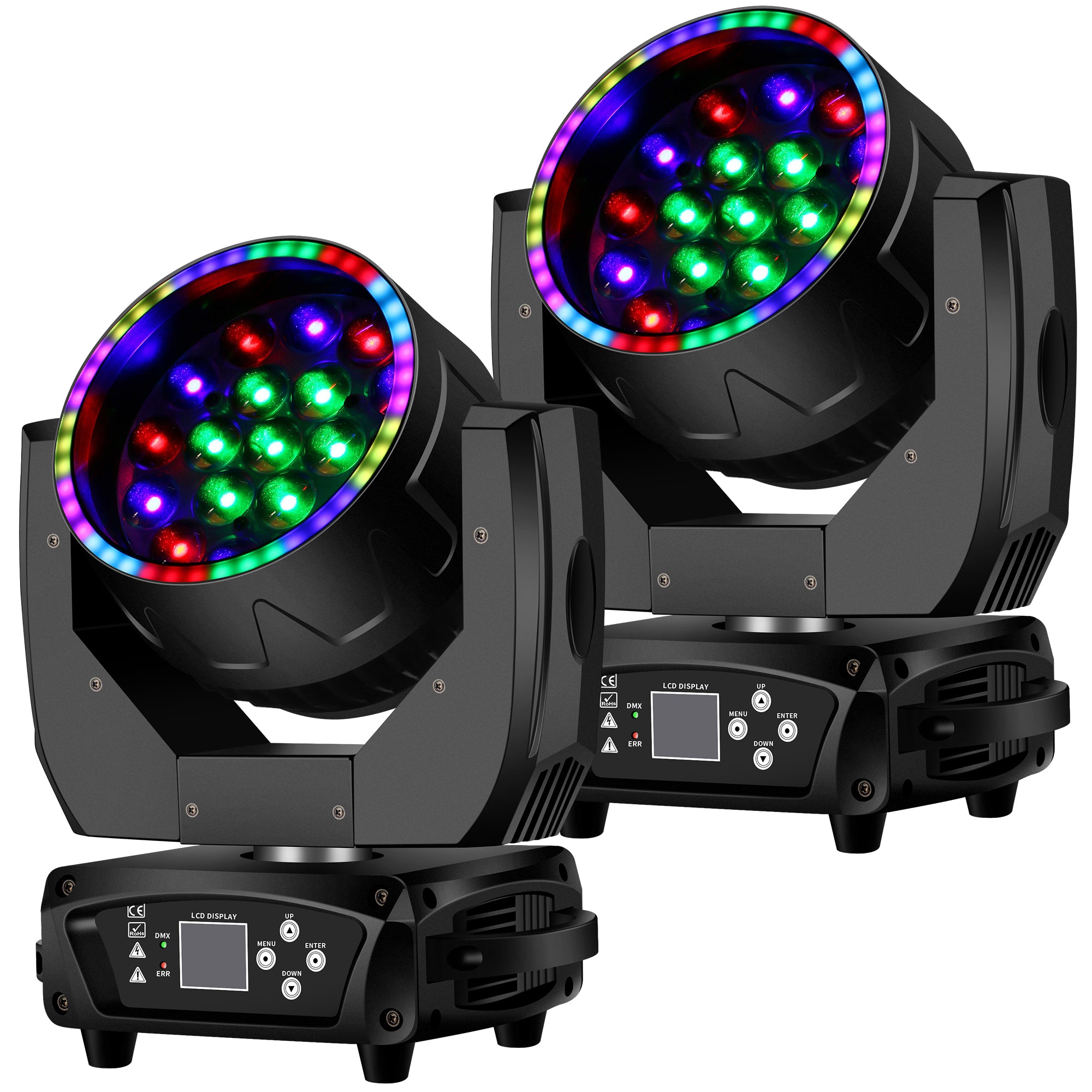 19×15W Zoom Moving Head Wash Light with LED Ring
