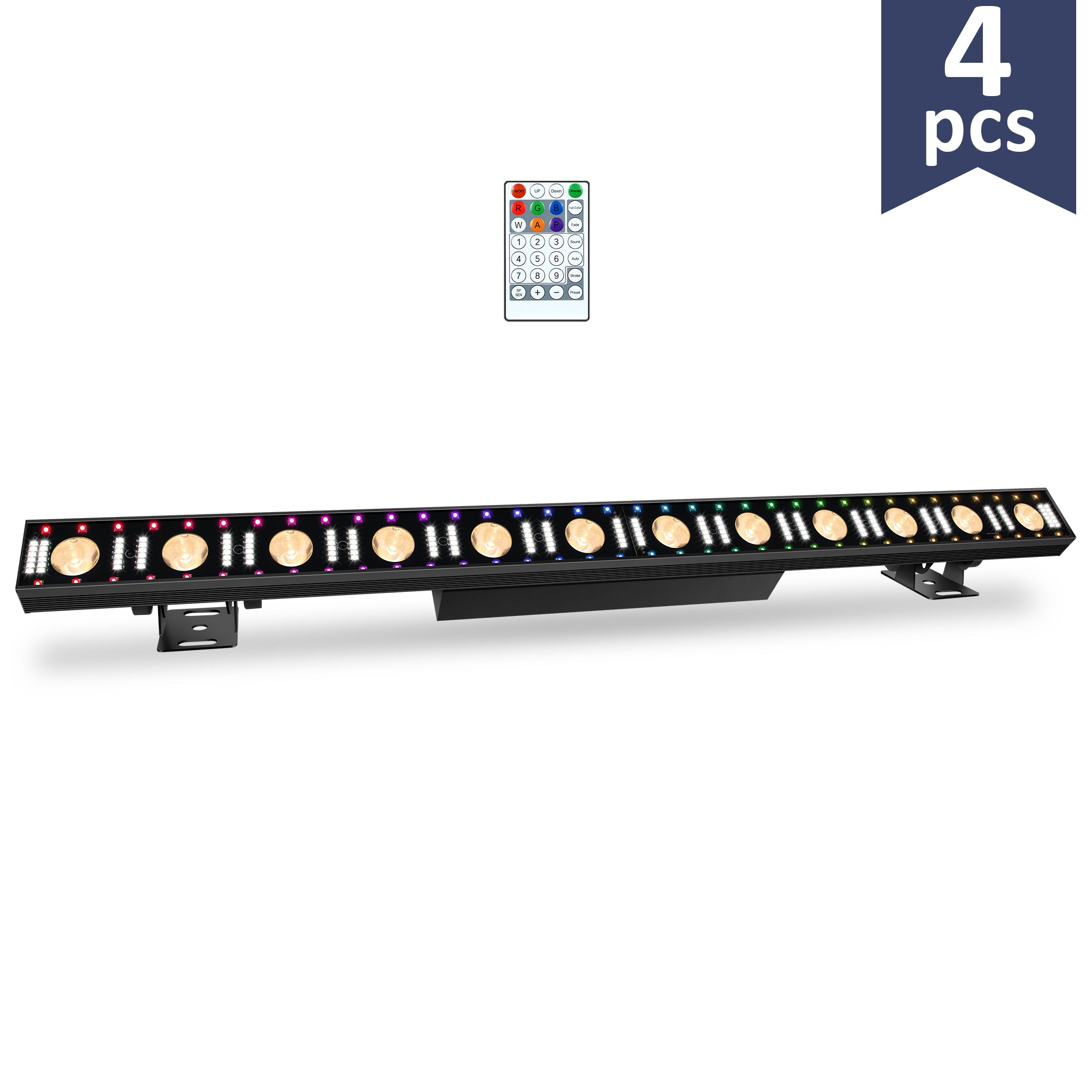 Battery Powered Pixel Control DJ Light Bar - 100W, Warm White & RGB 3n1 LED
