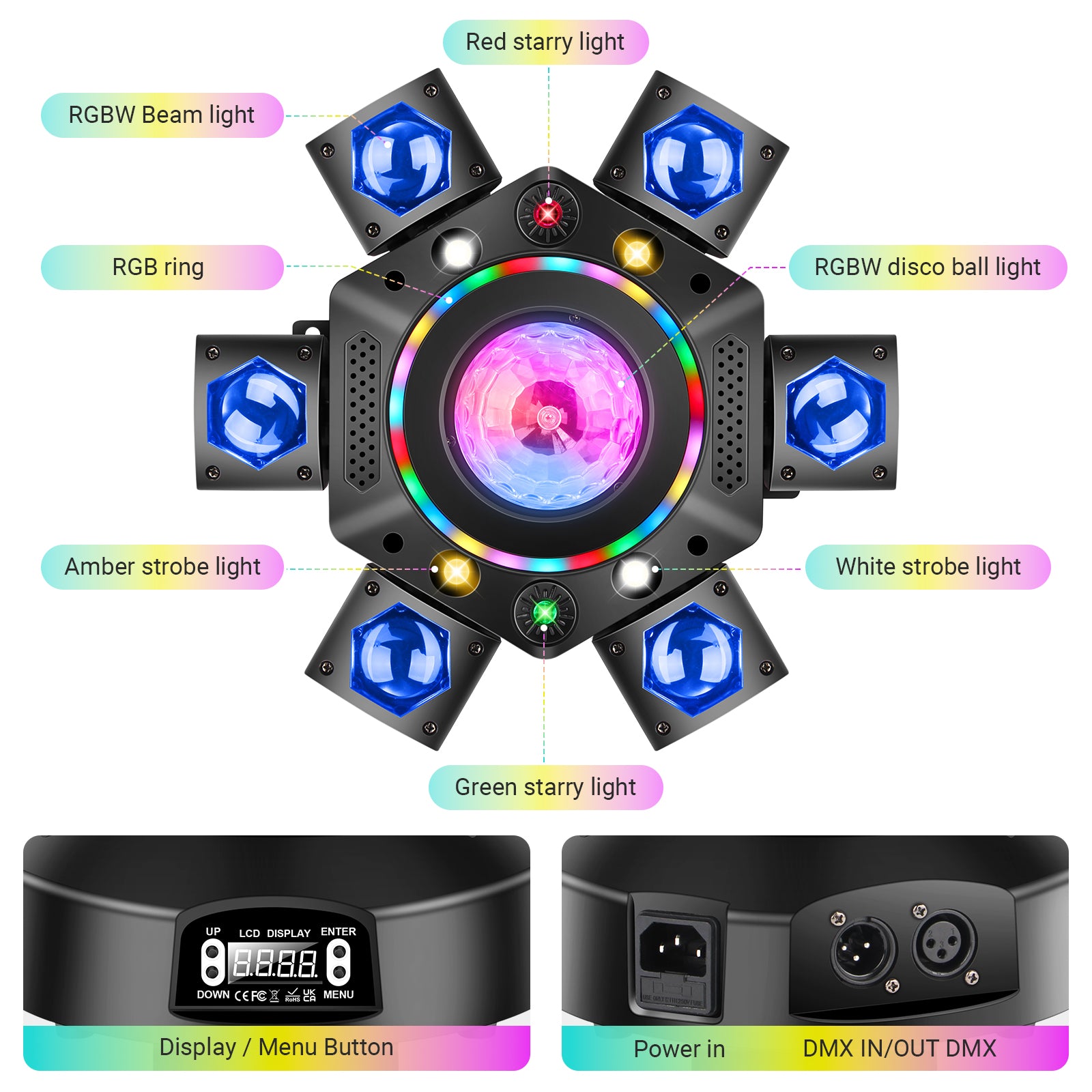 150W LED Versatile Moving Head Light with 6 Arms