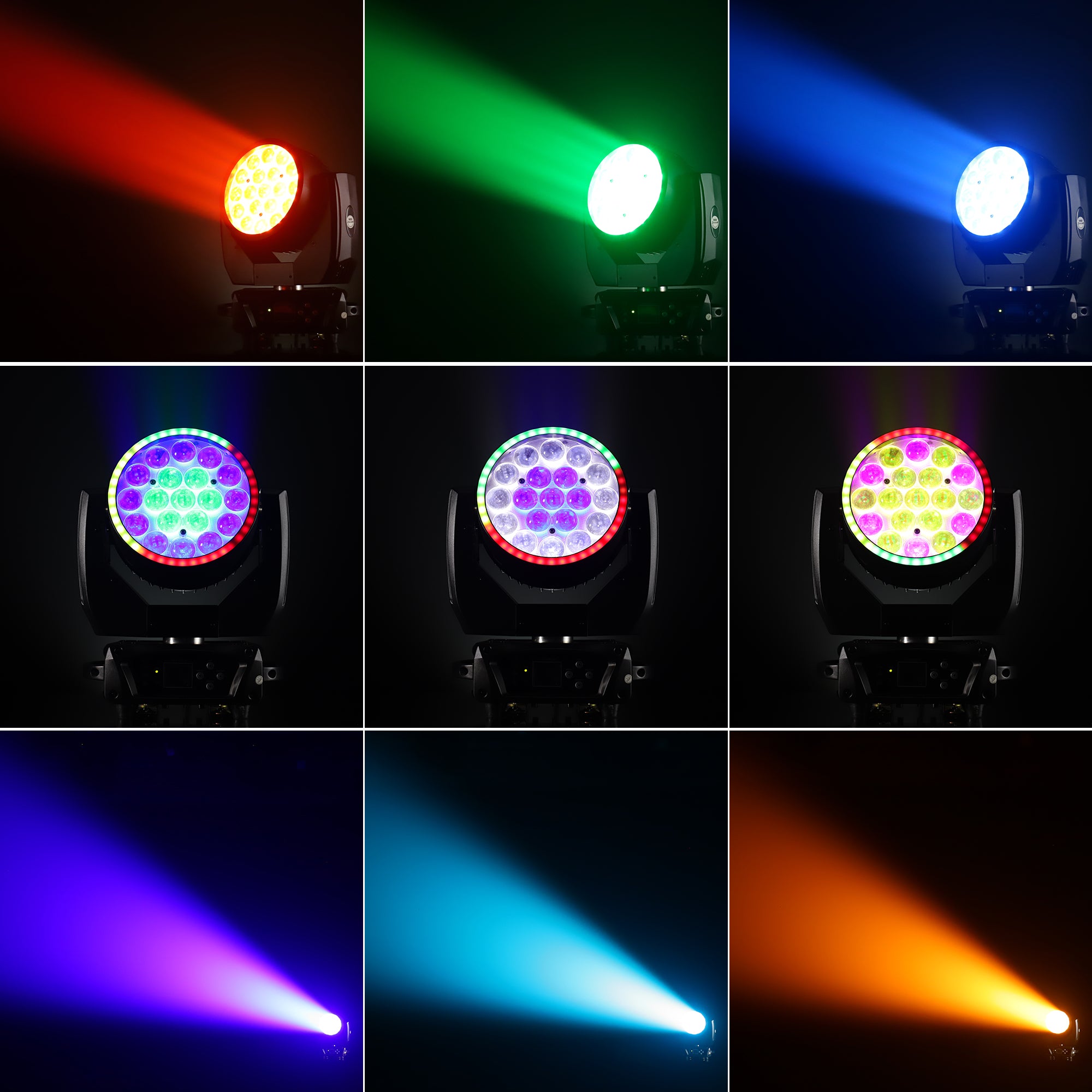19×15W Zoom Moving Head Wash Light with LED Ring