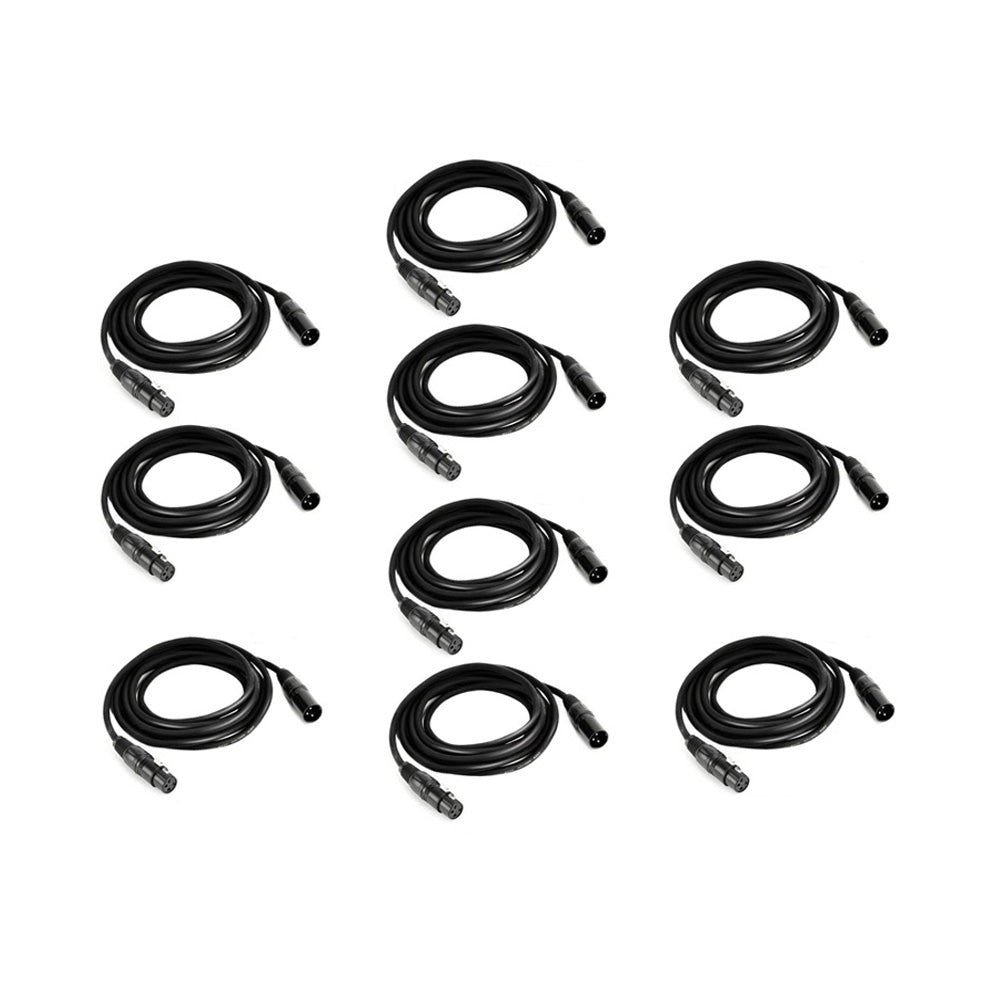 10FT 3M Flexible DMX Cable 3 Pin Signal XLR Male to Female DMX Cable for DJ Stage Lights