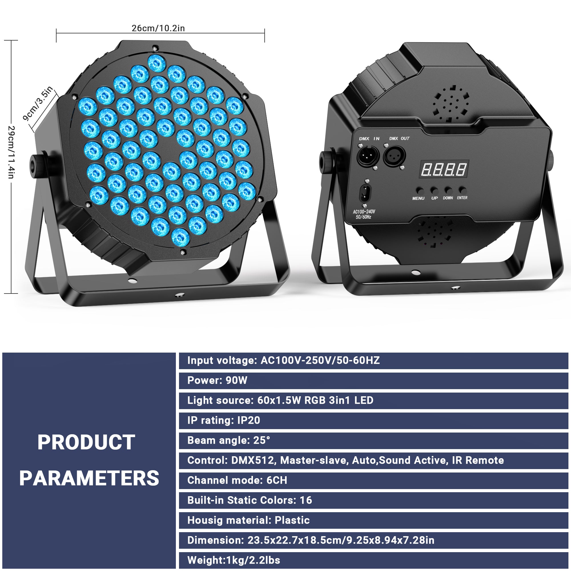60LED RGB 3in1 Par Light