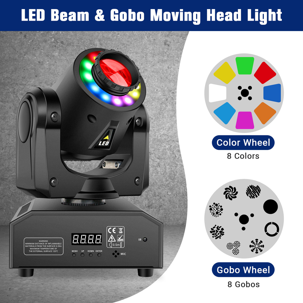 60W Battery Powered LED Spot Moving Head Light