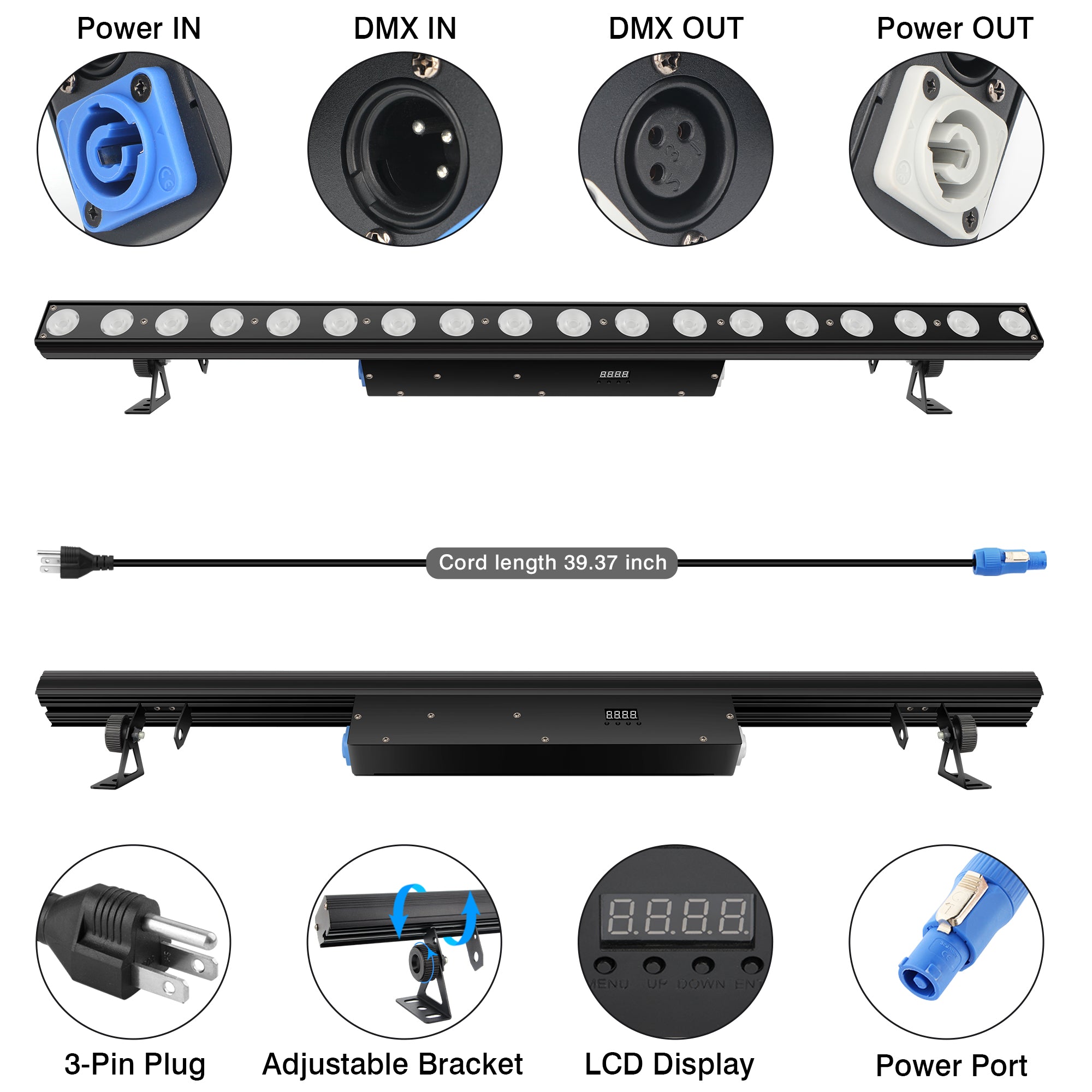120W RGBW 4in1 LED Wash Light Bar-Individual Control