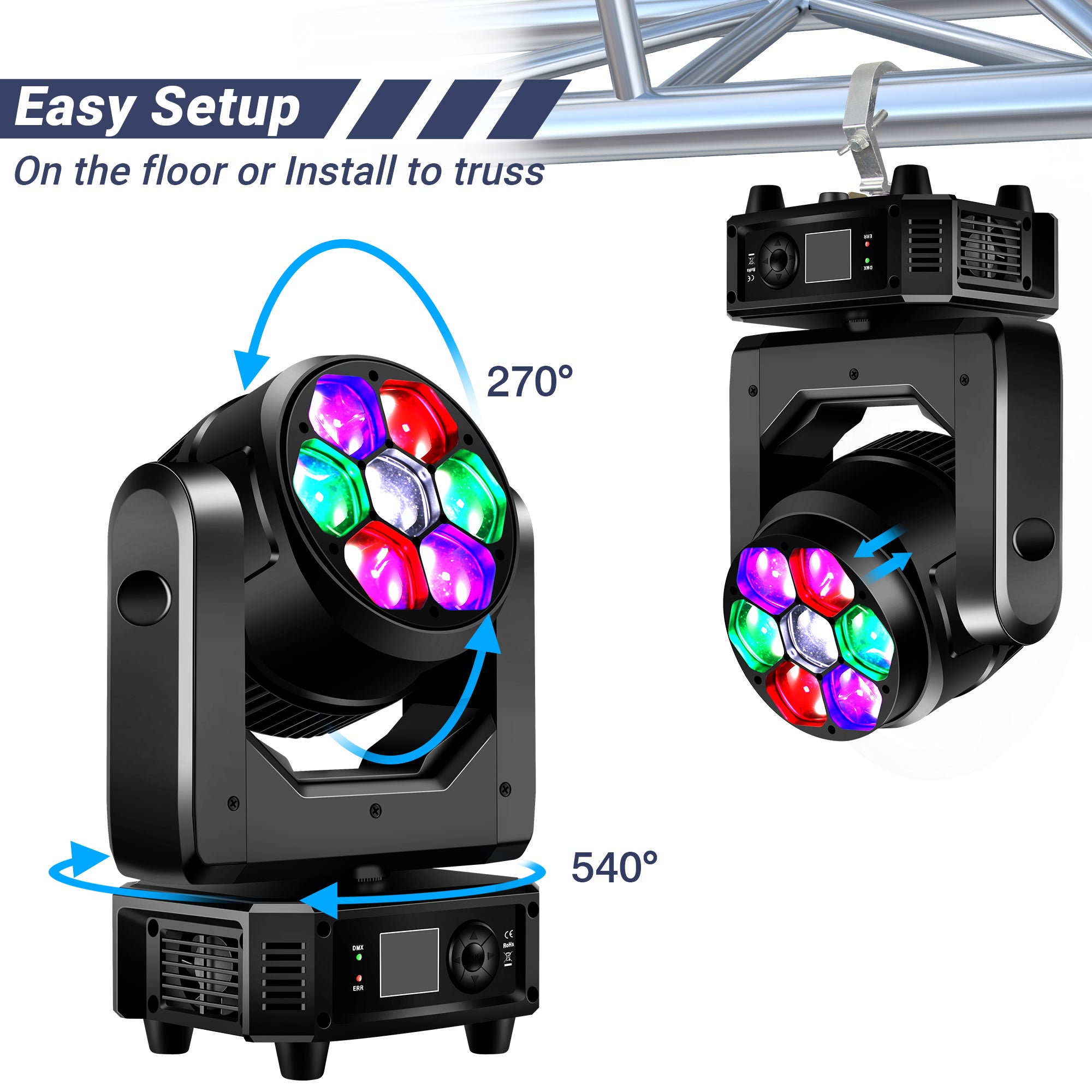 300W Mini LED Beam Wash Moving Head Light