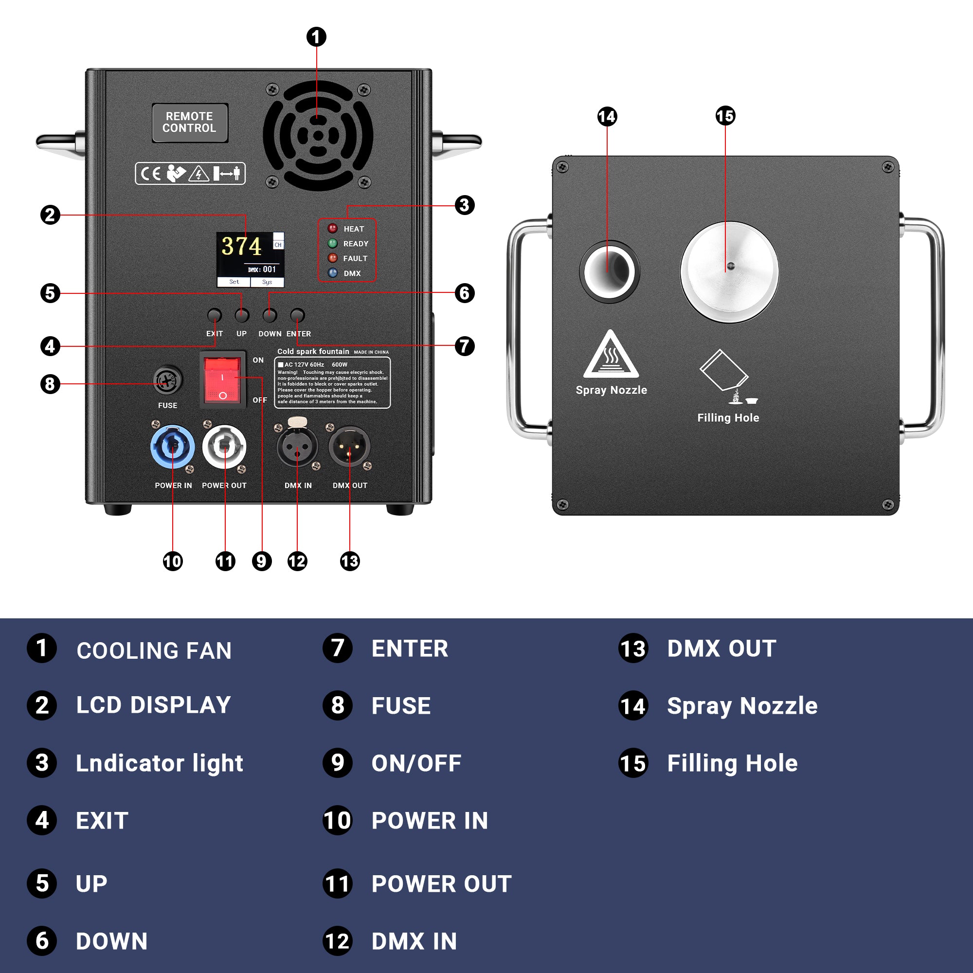 600W Cold Spark Firework Machine