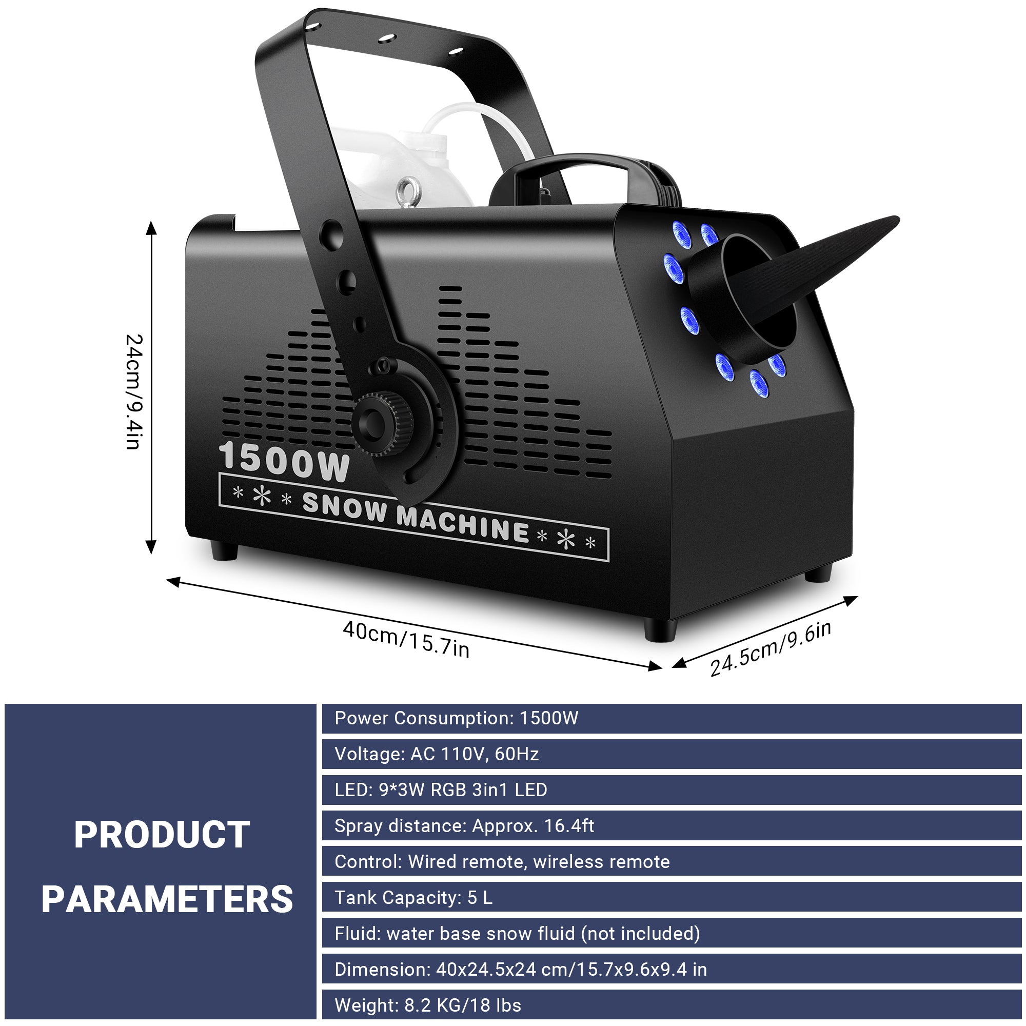 1500W Snow Machine
