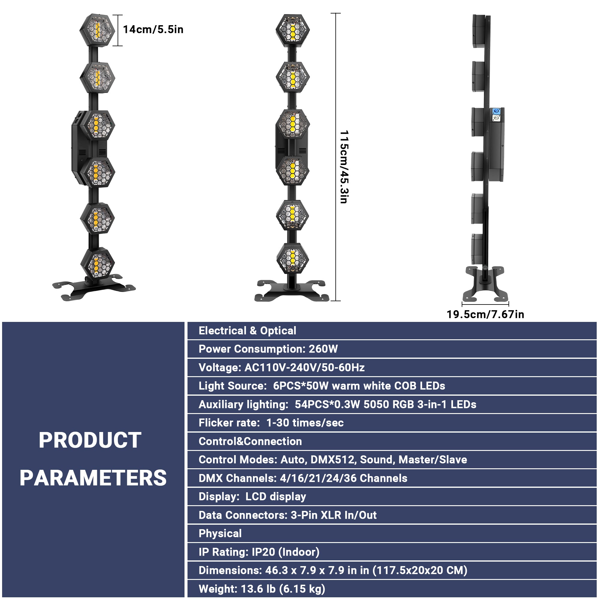 6x50W Retro Stage Light with Stand
