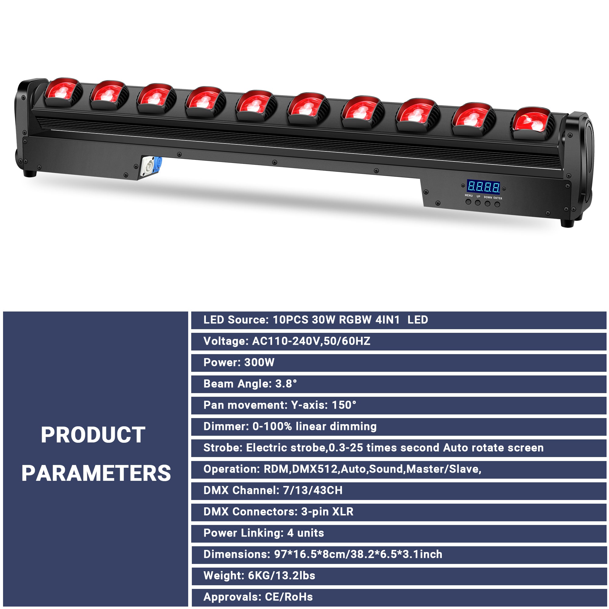 10×40W Beam Moving Head Light Bar