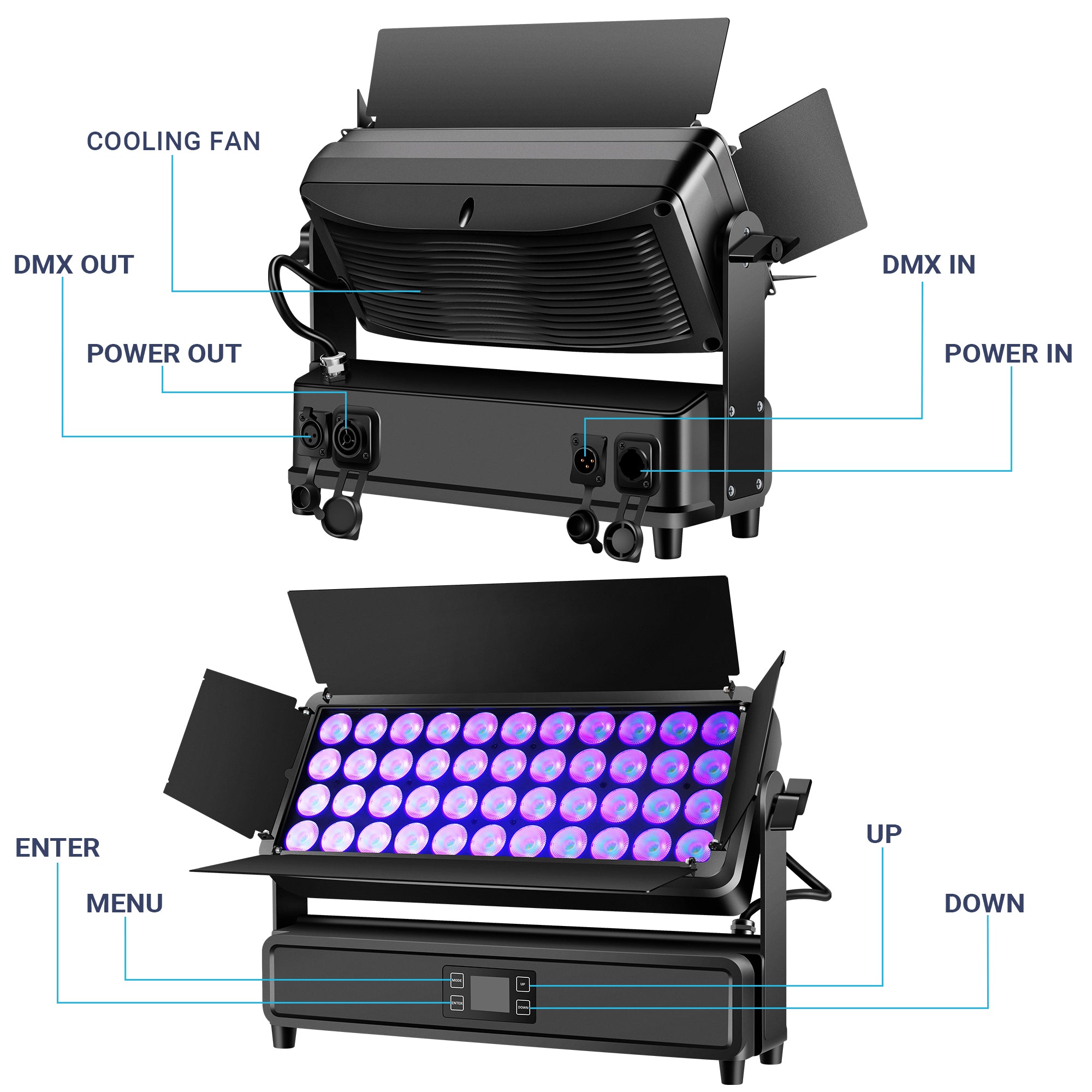 44LED Waterproof Flood Light with Barn Door