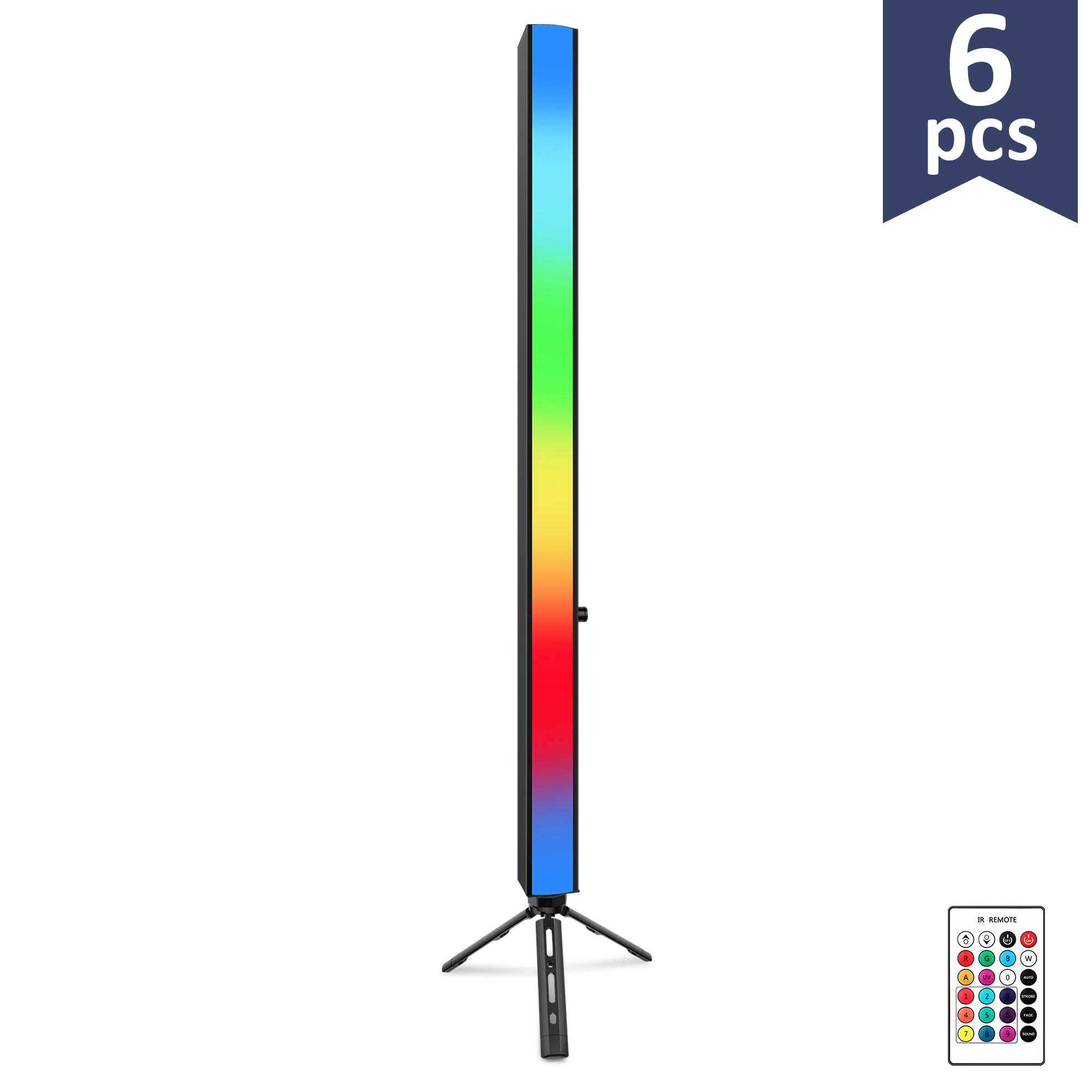 90W Battery Powered RGB 3in1 LED Pixel Light Bar with Stand