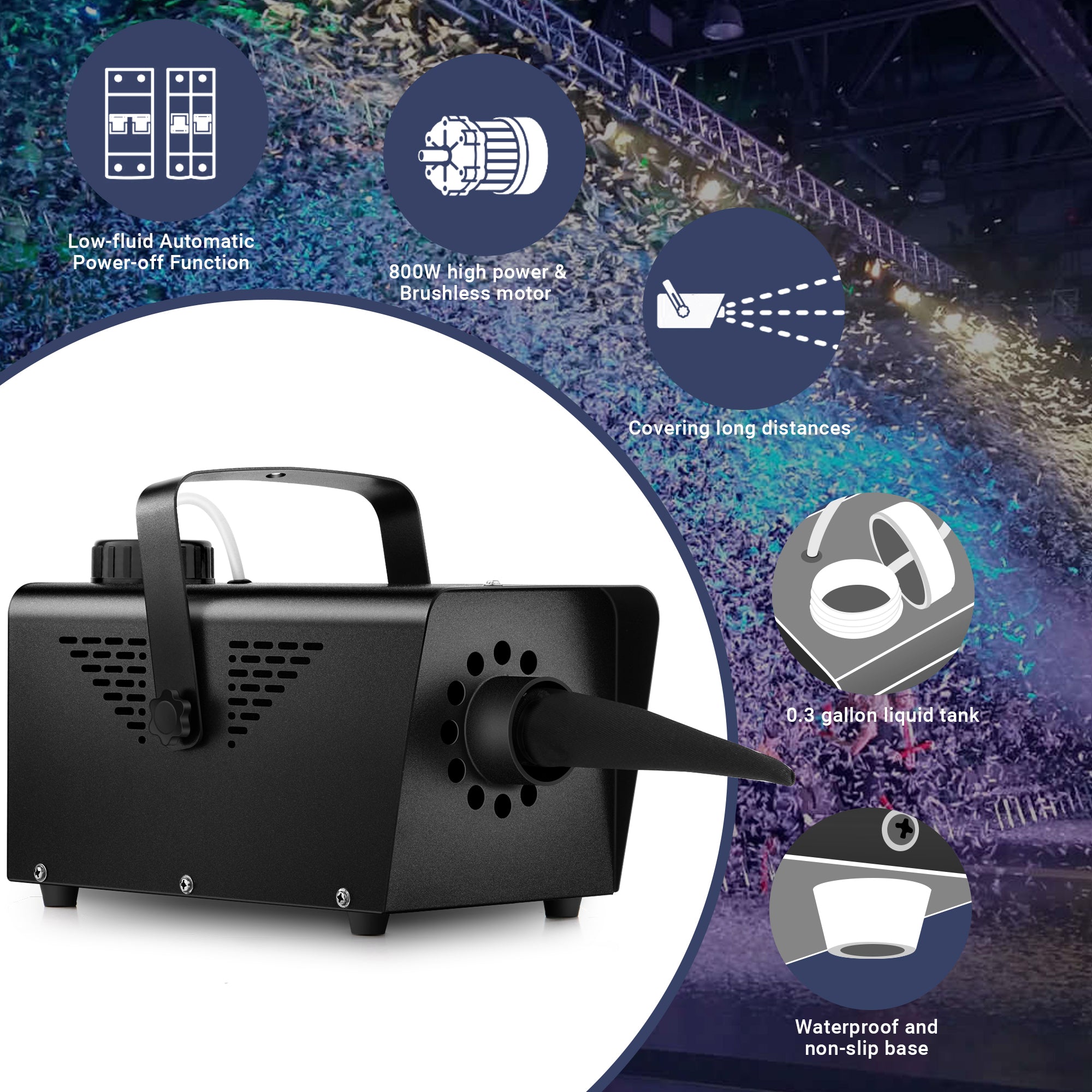 800W Stage Snow Machine - With Remote Control