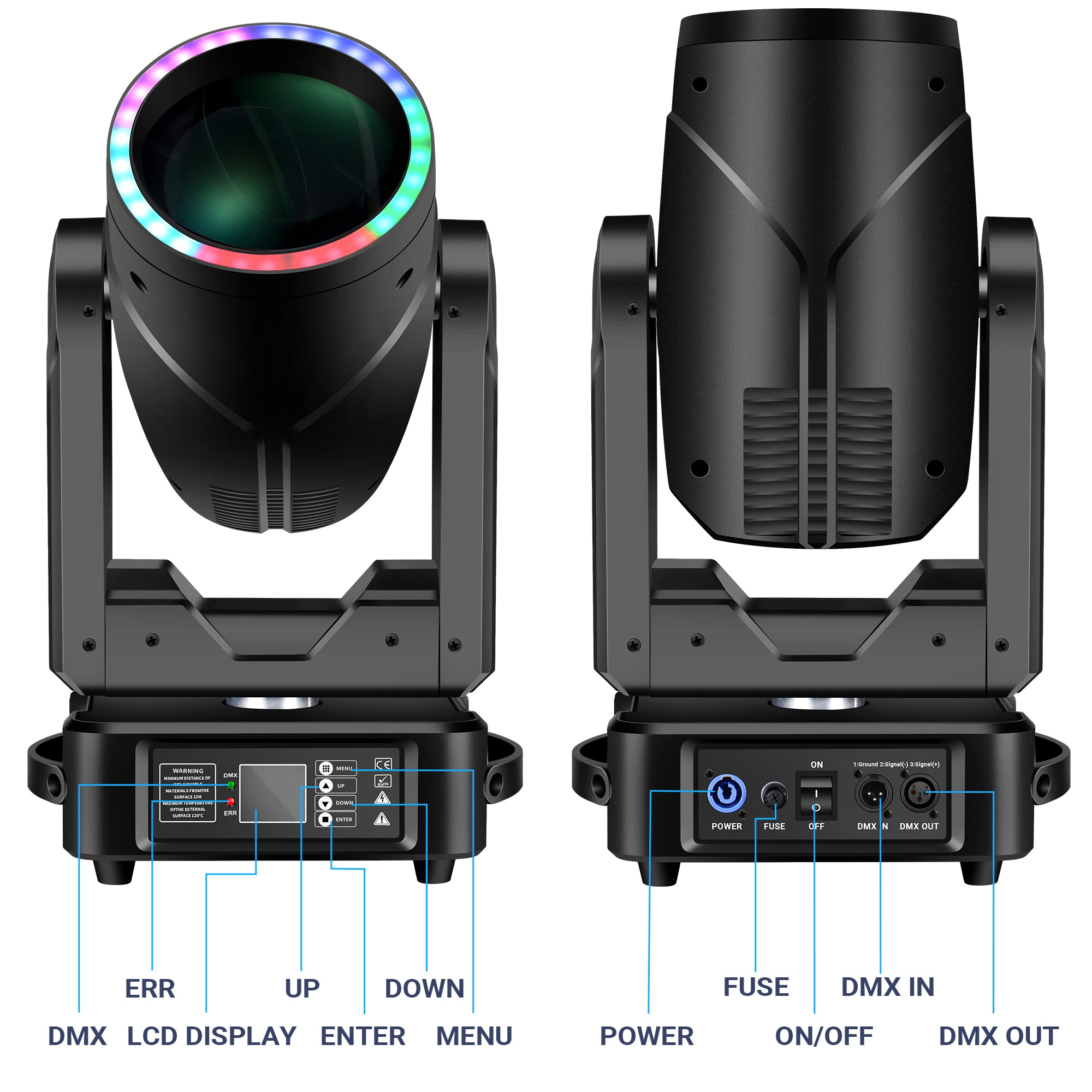 280W Beam Moving Head Light with LED Ring