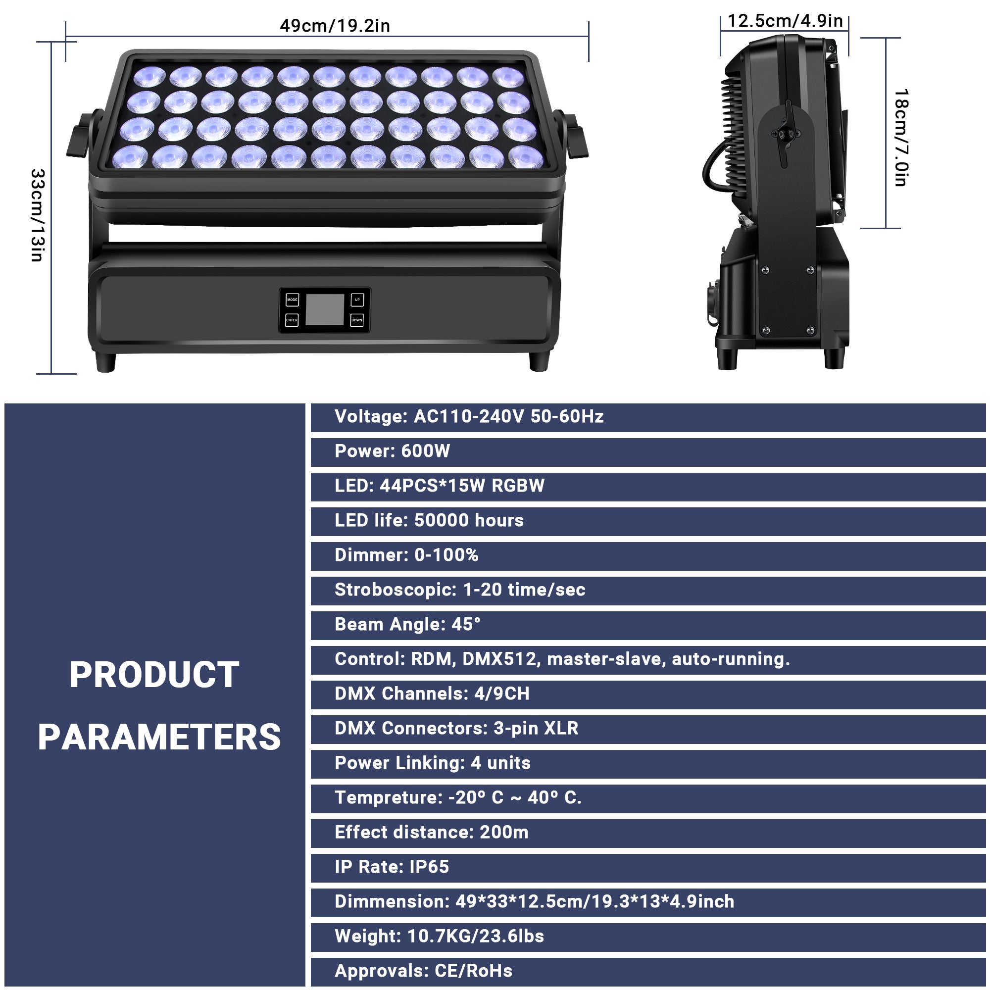 44LED Waterproof Flood Light with Barn Door