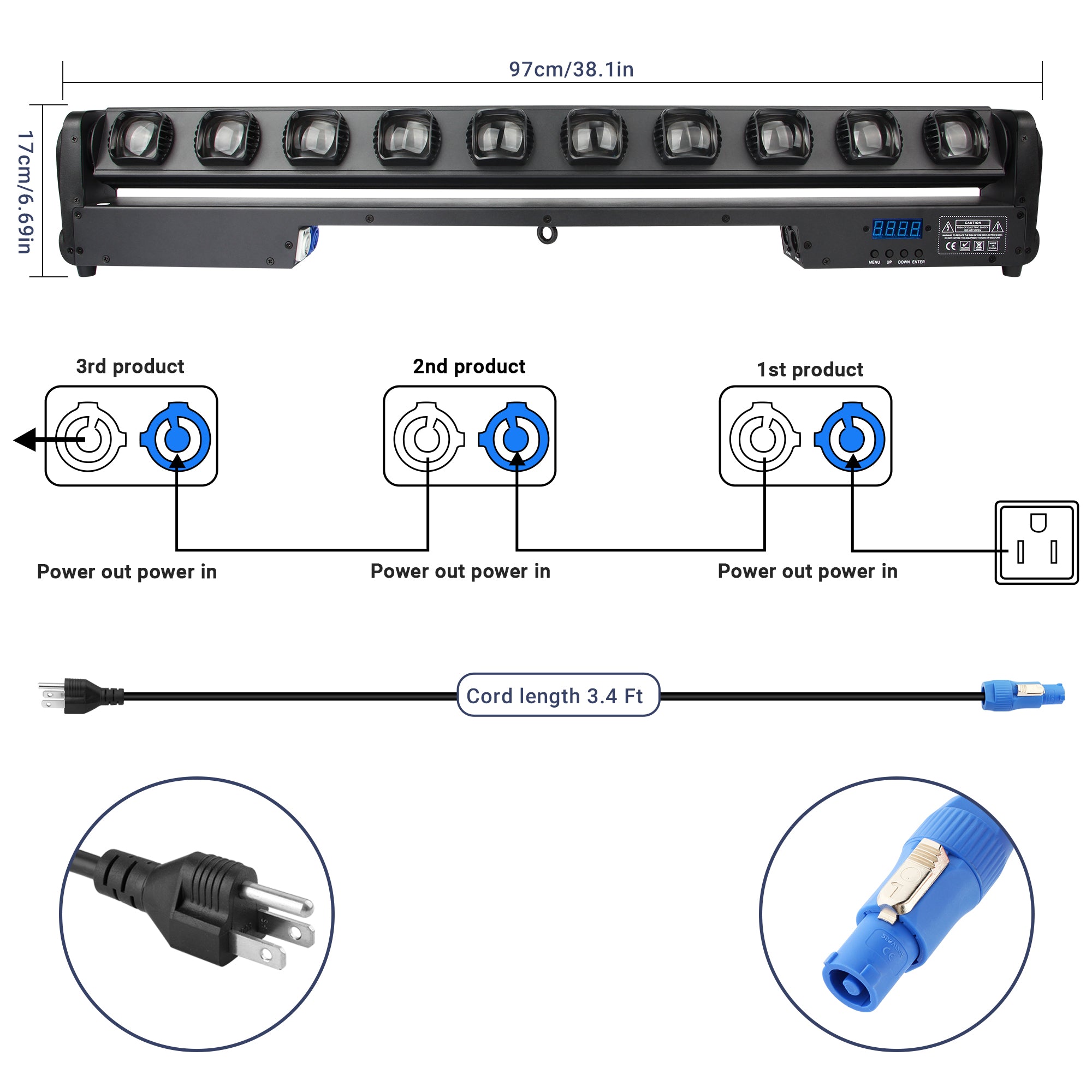 10×40W Beam Moving Head Light Bar