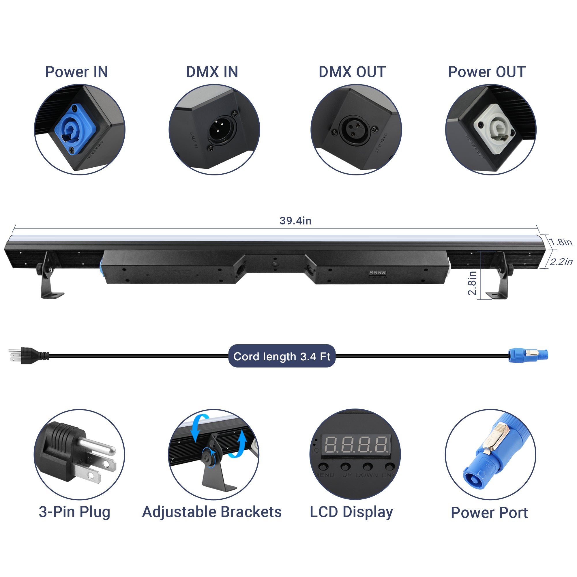 LED Pixel Bar - 60W, RGB 3n1