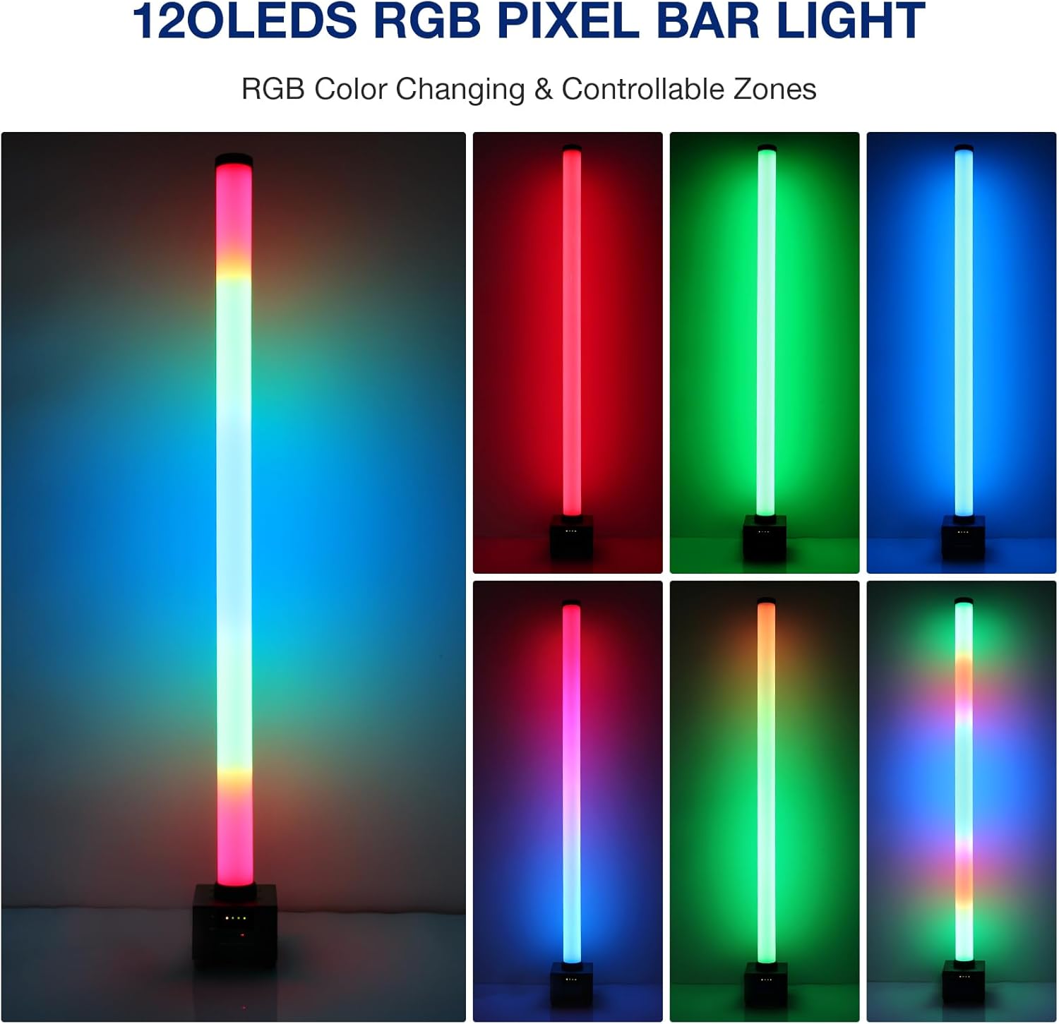 360° RGB LED Pixel Tube Light Bar- Battery Powered