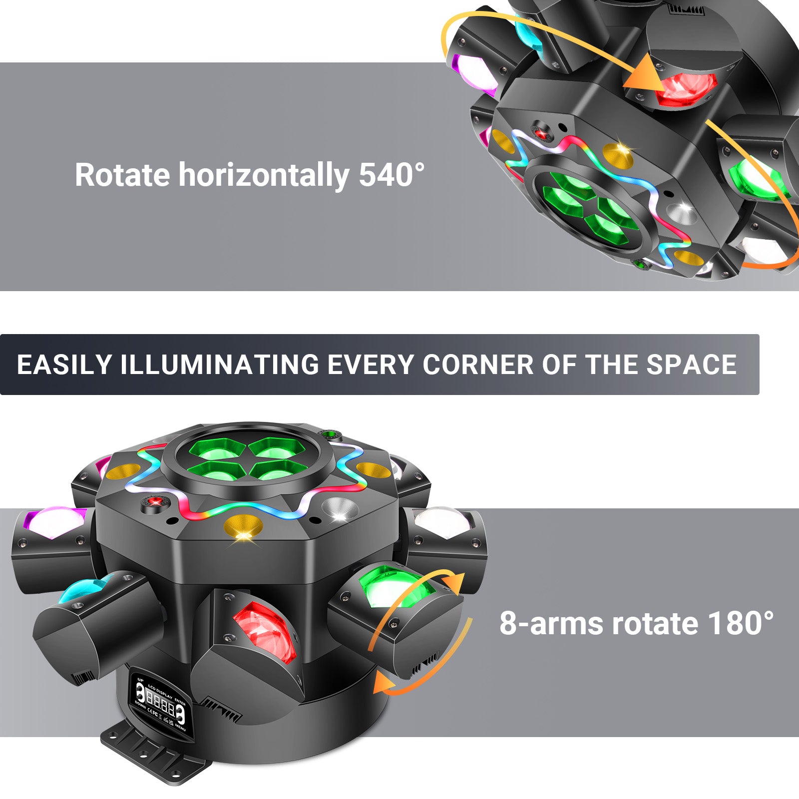 200W LED Hybrid Moving Head Effect Light with 8 Arms