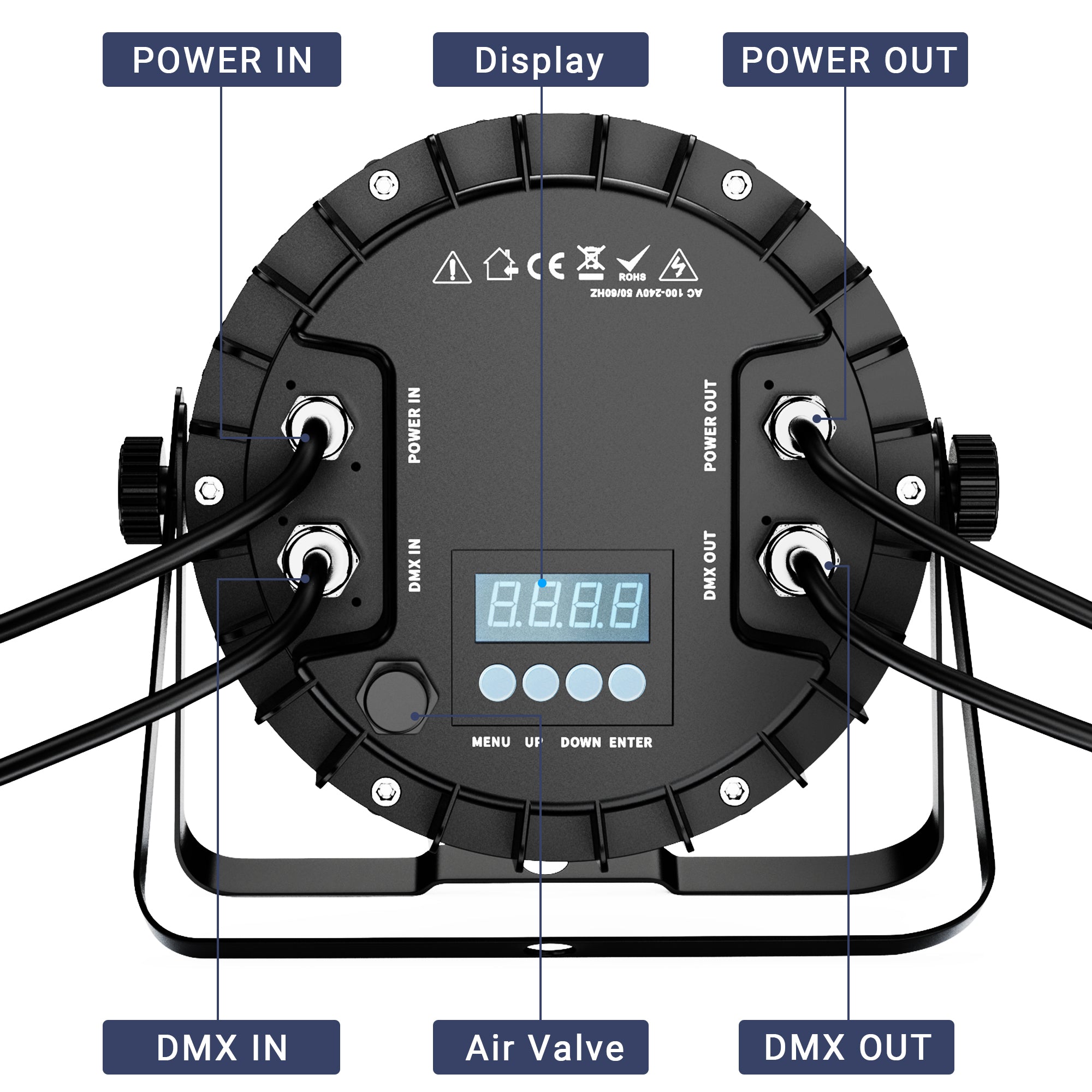 Outdoor RGBWAUV LED Par Light - 18x18W, 6n1