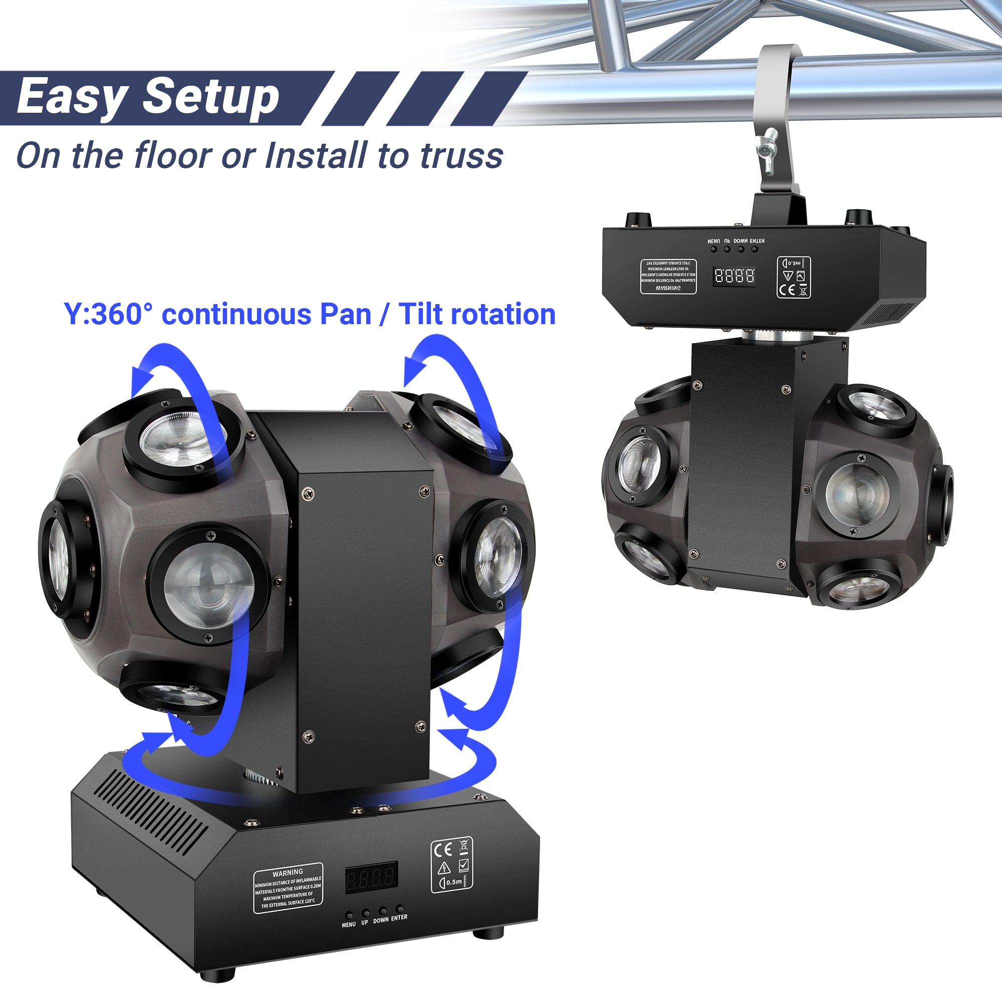 LED Beam Moving Head Light - Double Balls, 14x10W RGBW 4n1