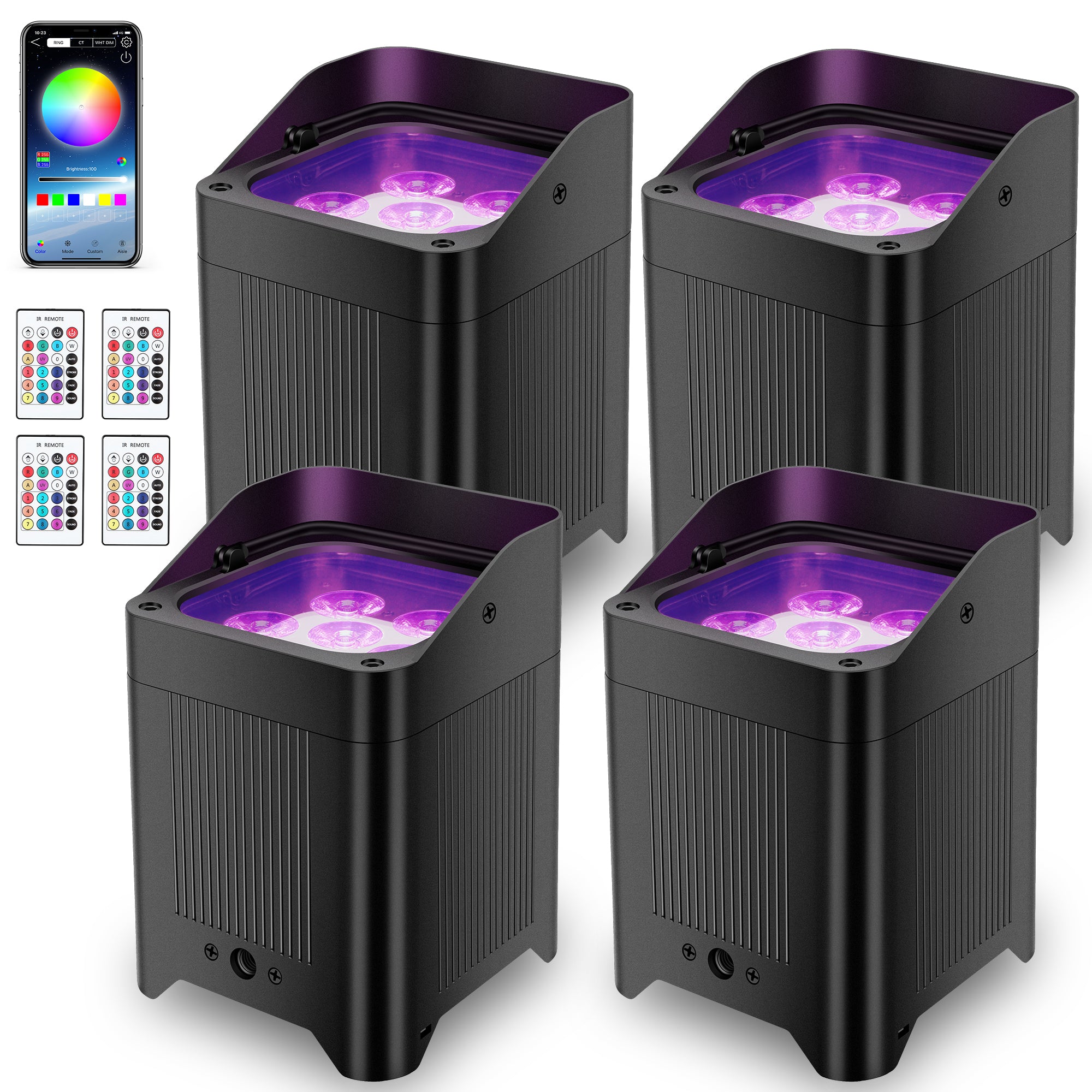 108W RGBWAUV LED Wireless PAR Light