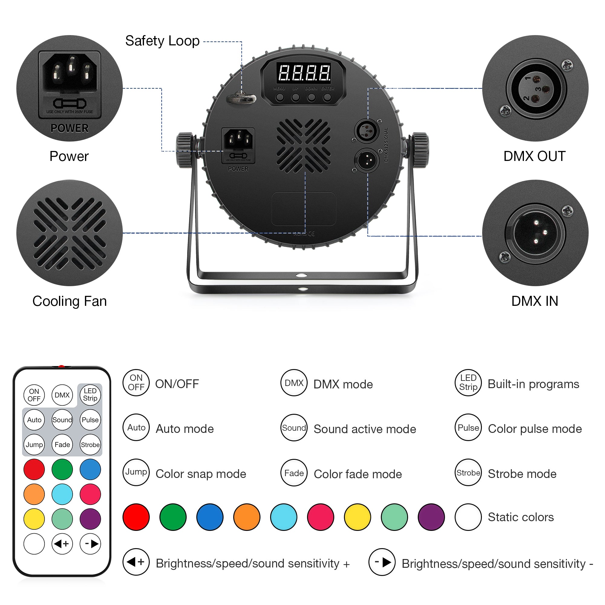 100W RGBW 4in1 LED Par Light with RGB Rings