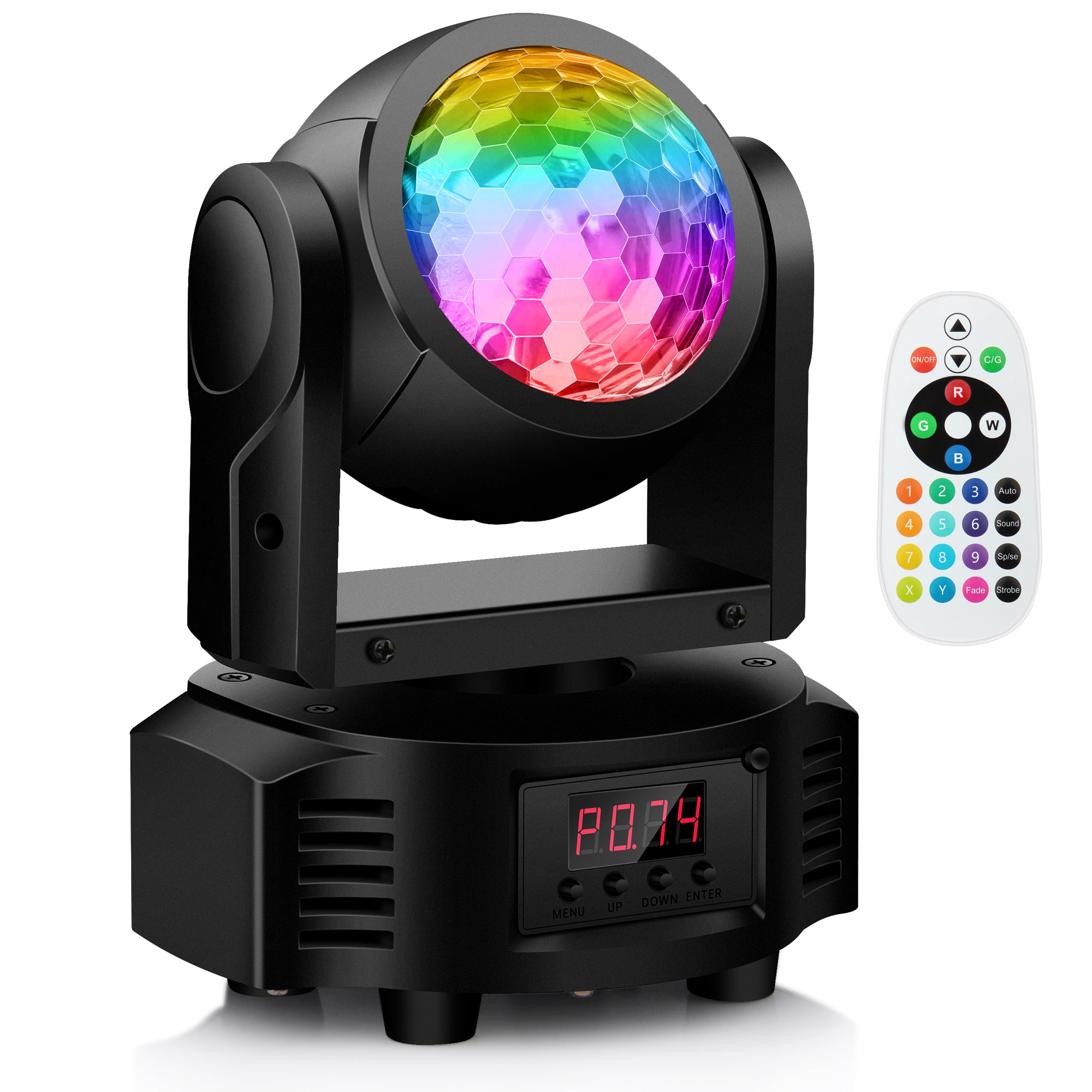 Double Sided Mini Moving Head Light - 40W, RGBW with Disco Ball & Beam