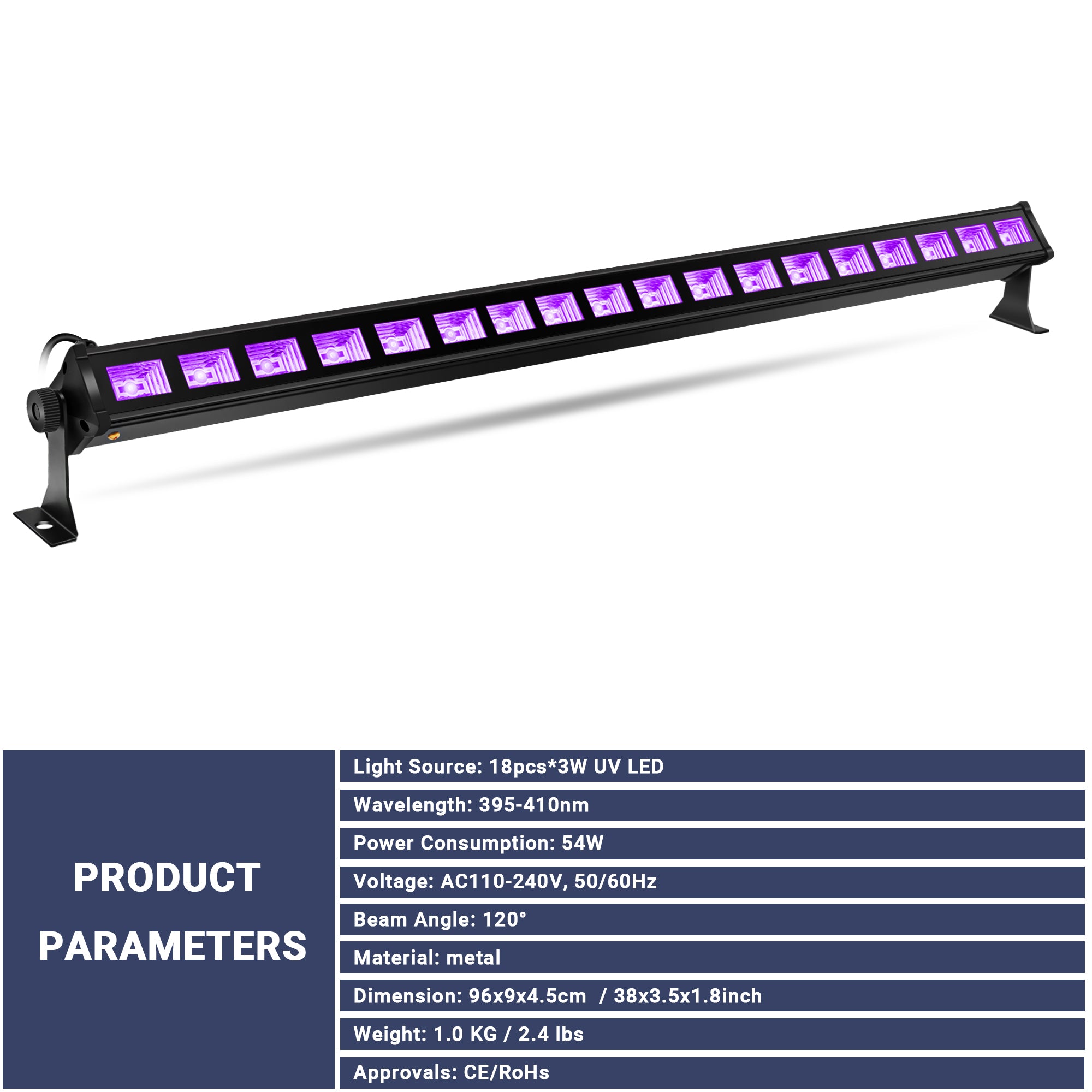 18LED Black Light Bar