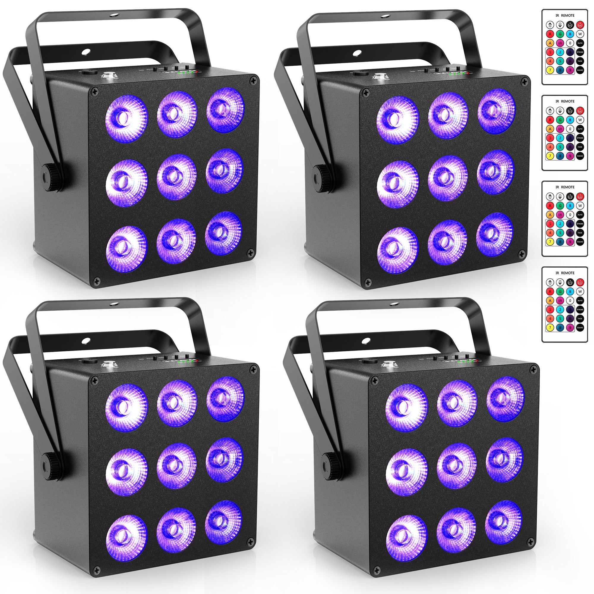9LED RGBWAUV 6in1 Battery Powered Par Light