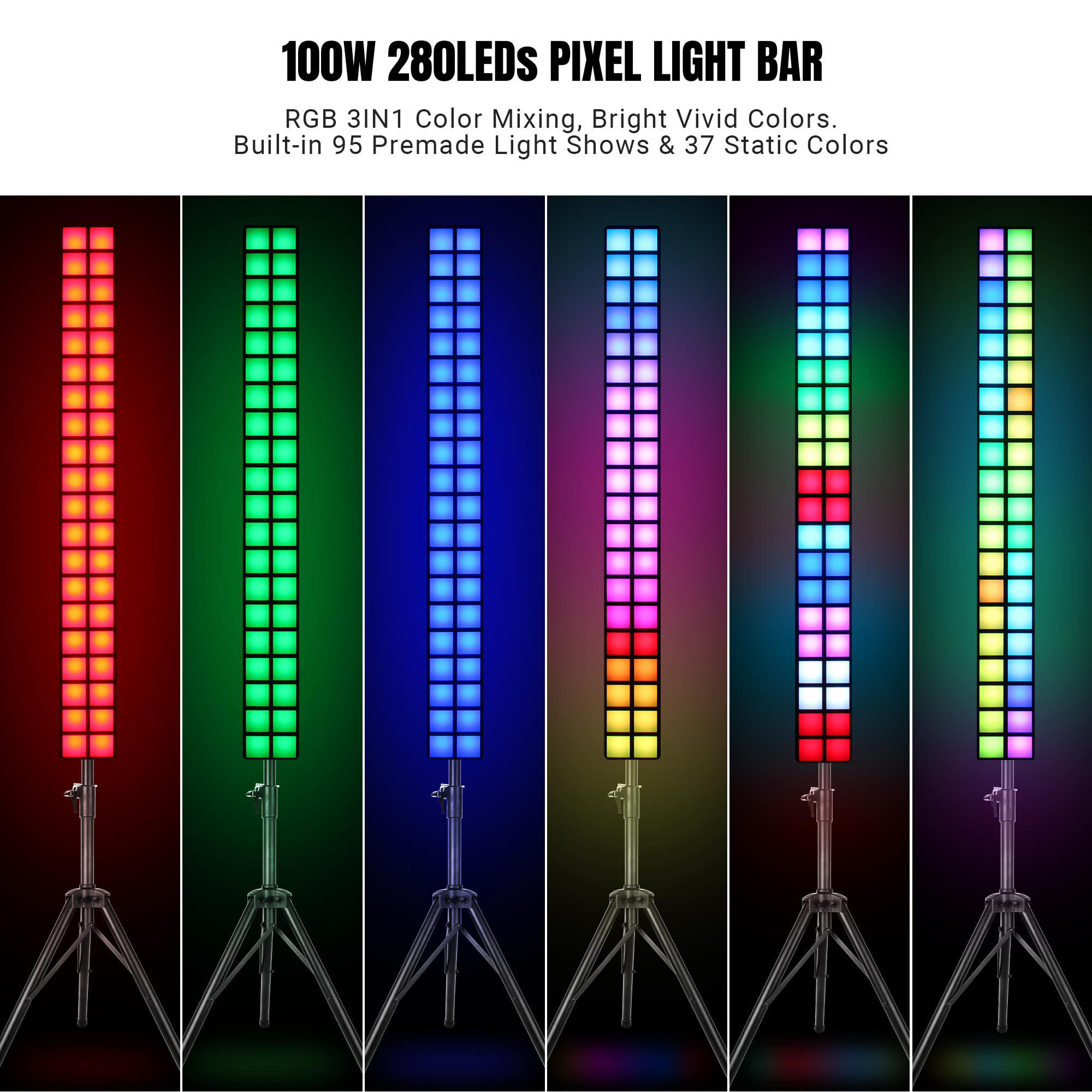 100W RGB 3in1 Pixel Bar with Tripod Stand