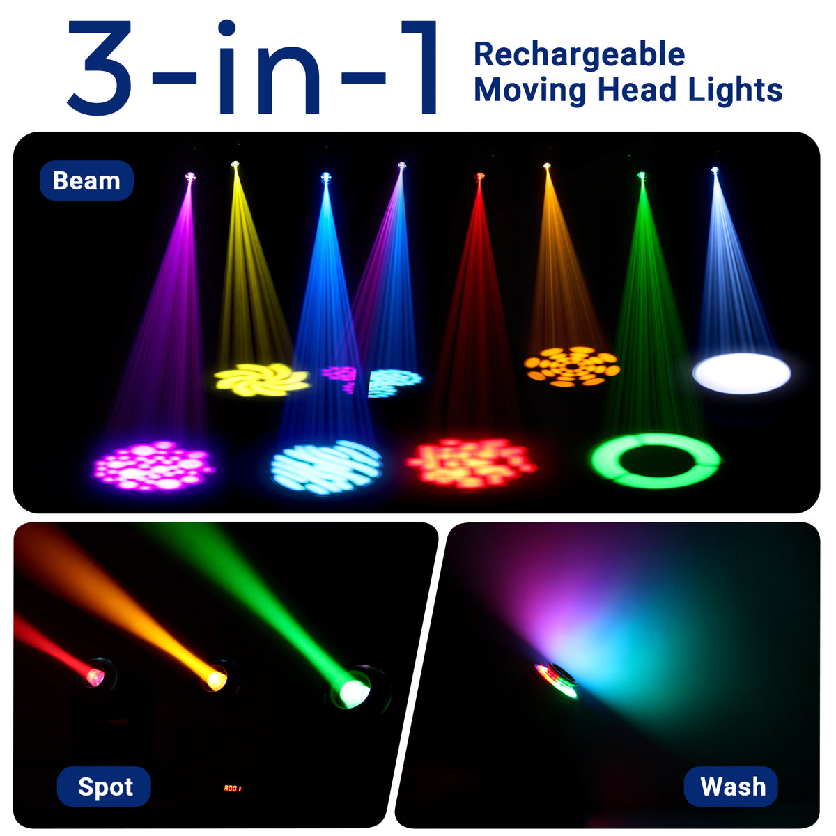 60W Battery Powered LED Spot Moving Head Light