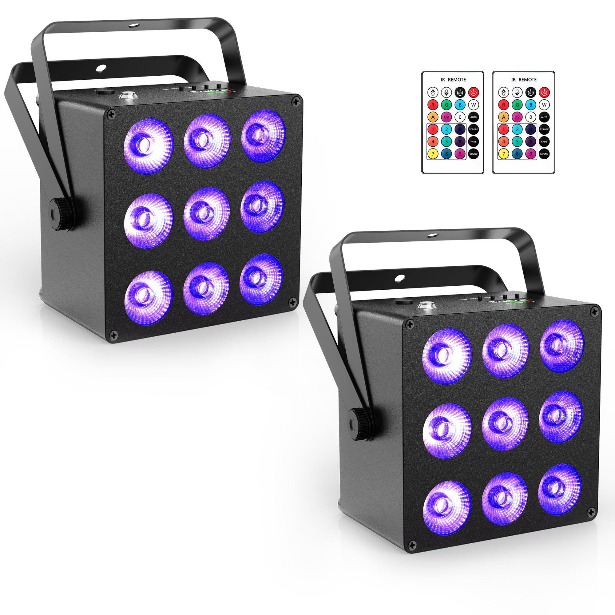 9LED RGBWAUV 6in1 Battery Powered Par Light
