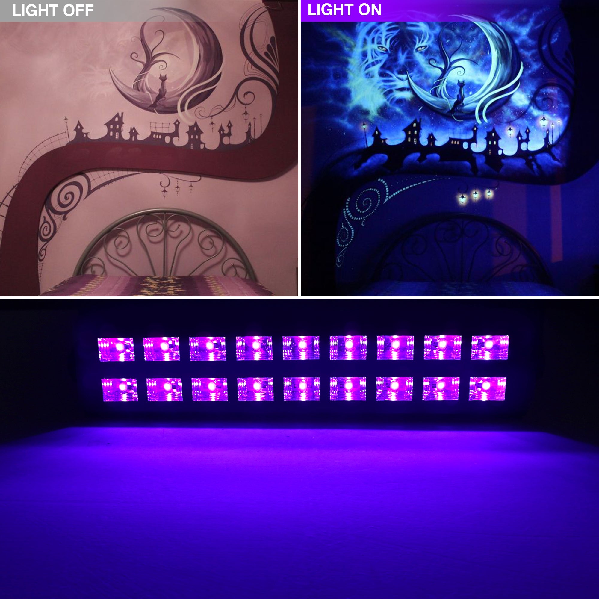 54W 18LED Black Light Bar