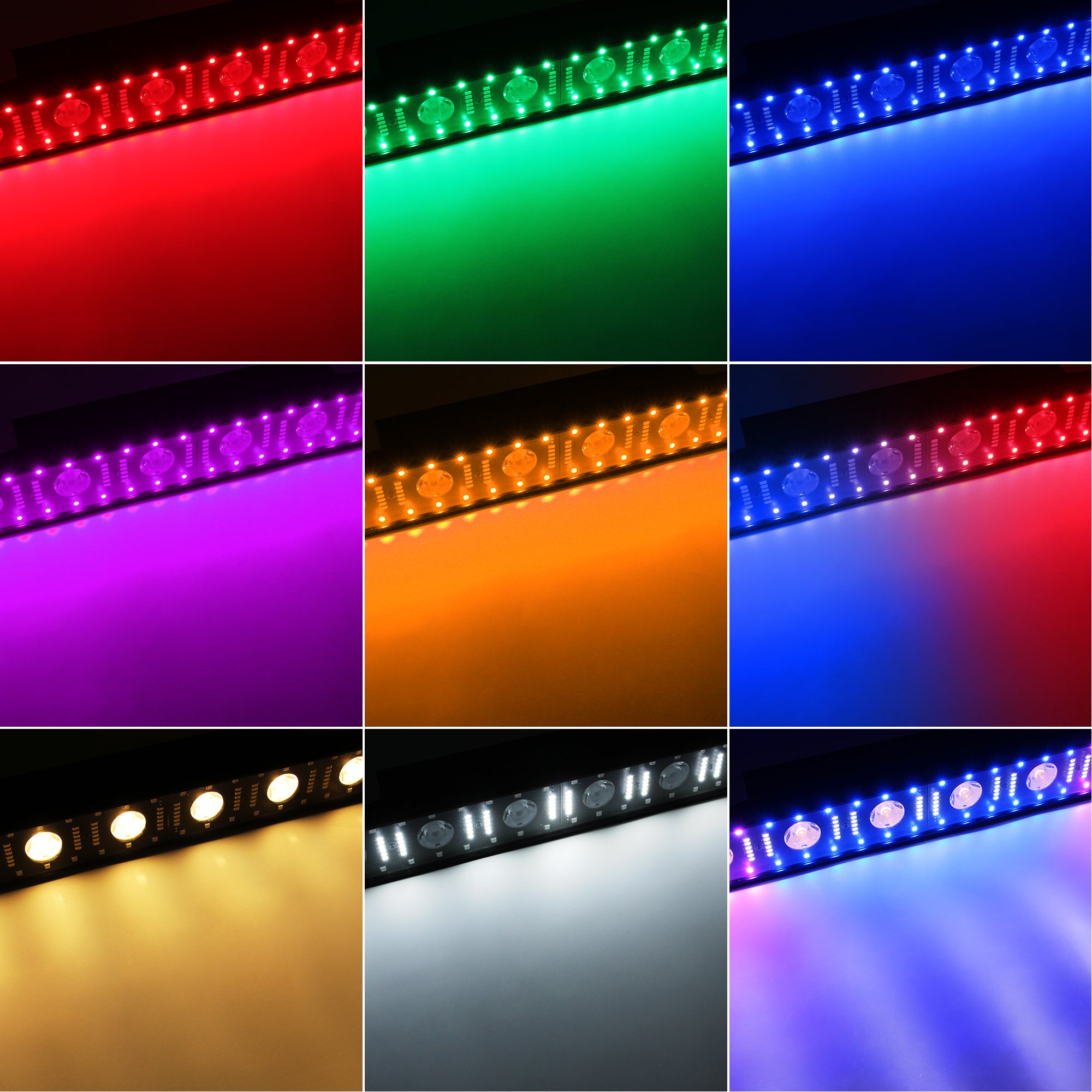 Battery Powered Pixel Control DJ Light Bar - 100W, Warm White & RGB 3n1 LED