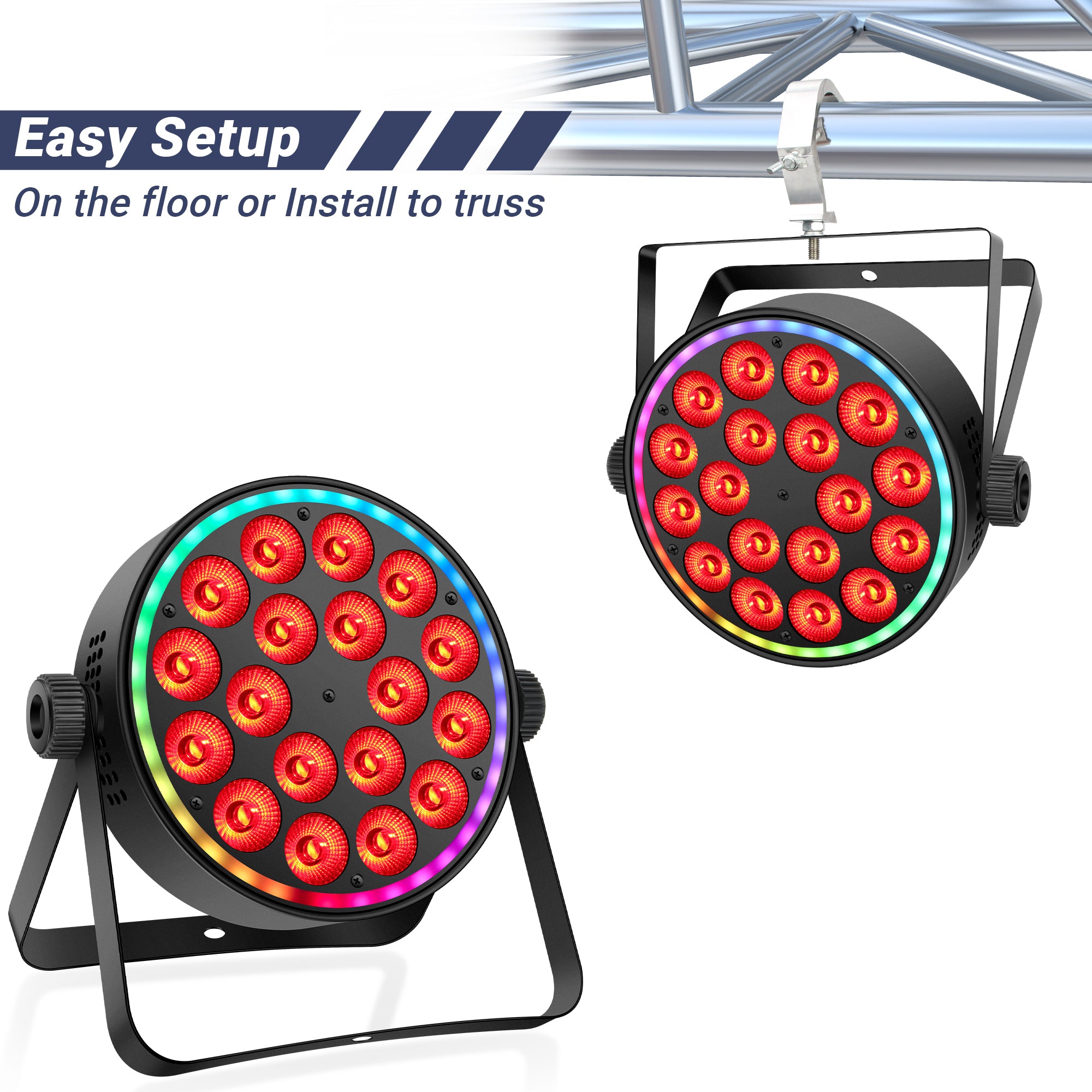 18LED RGBW 4in1 Par Light with RGB Ring