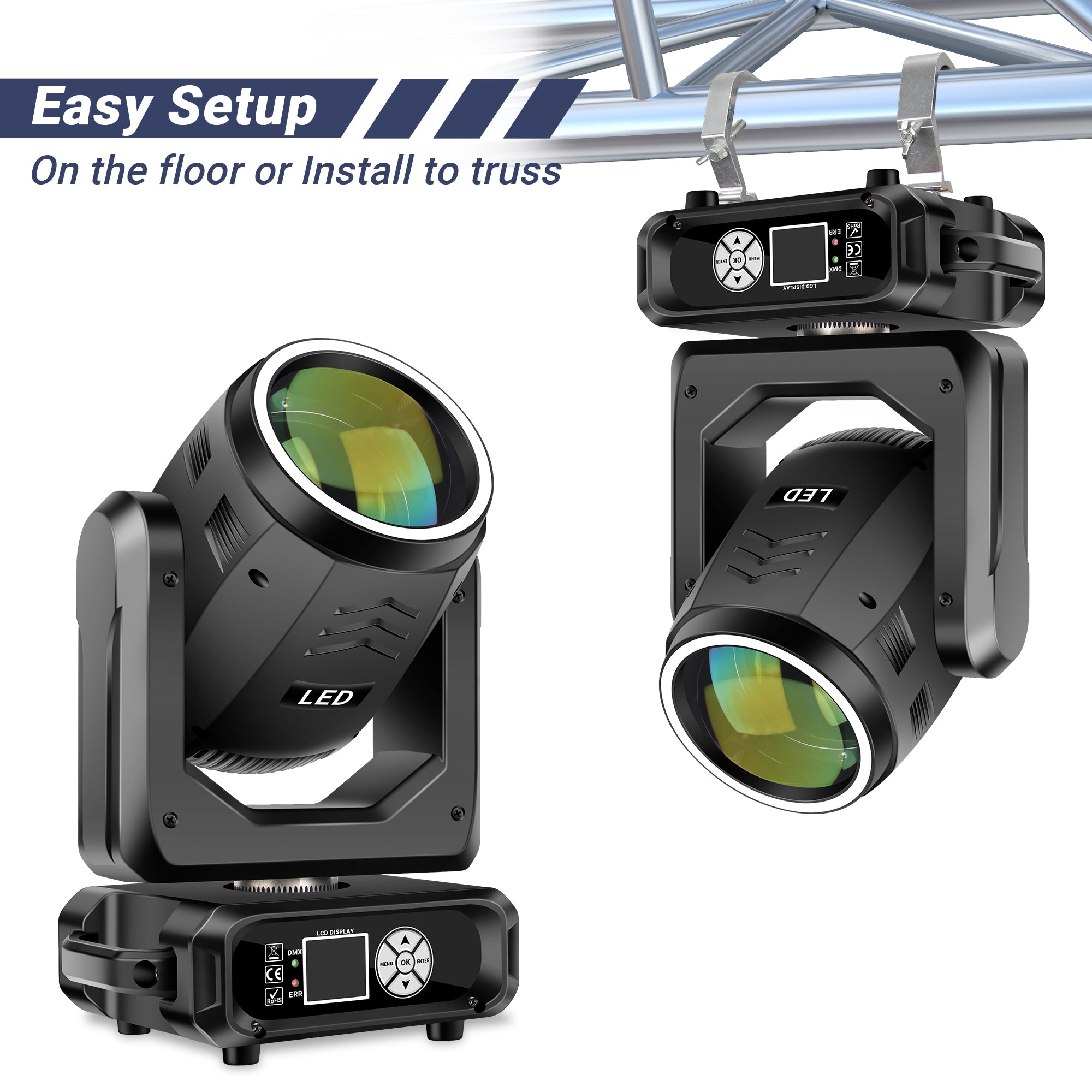 200W LED Moving Head Beam Light with RGB Ring
