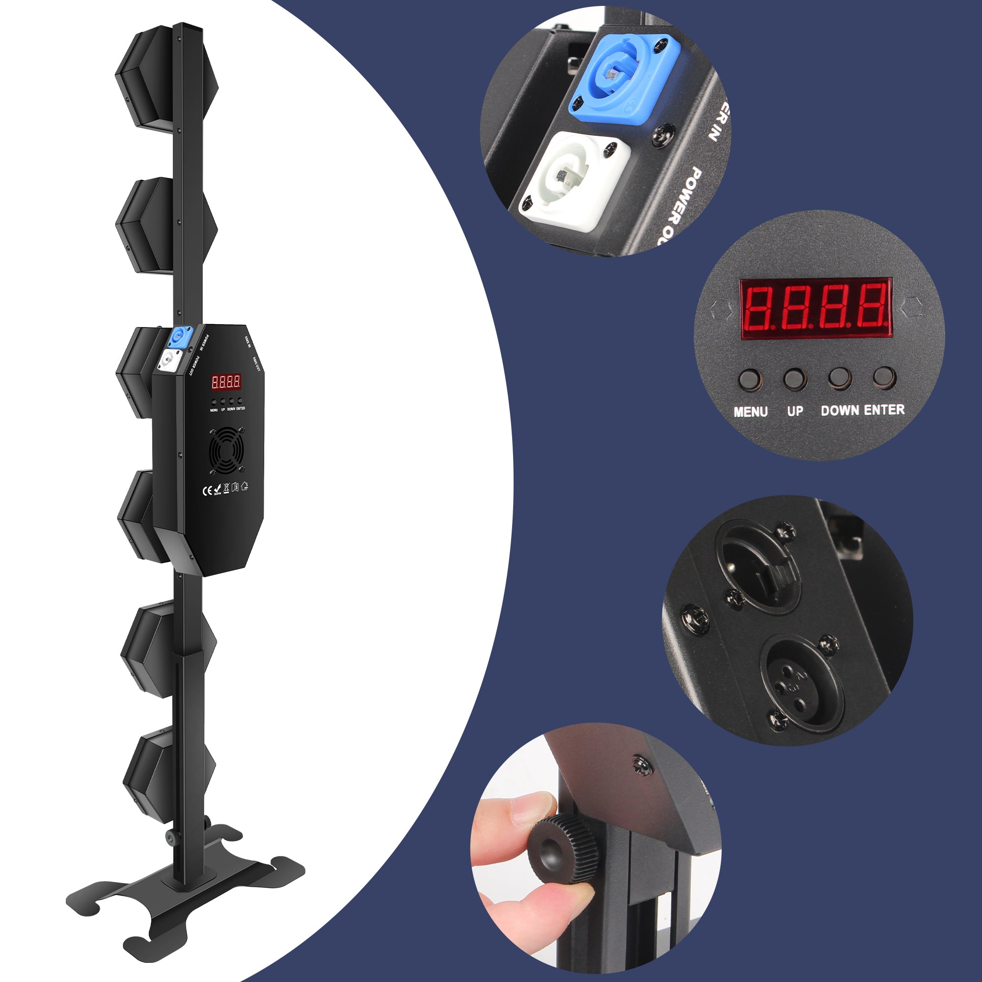6x50W Retro Stage Light with Stand