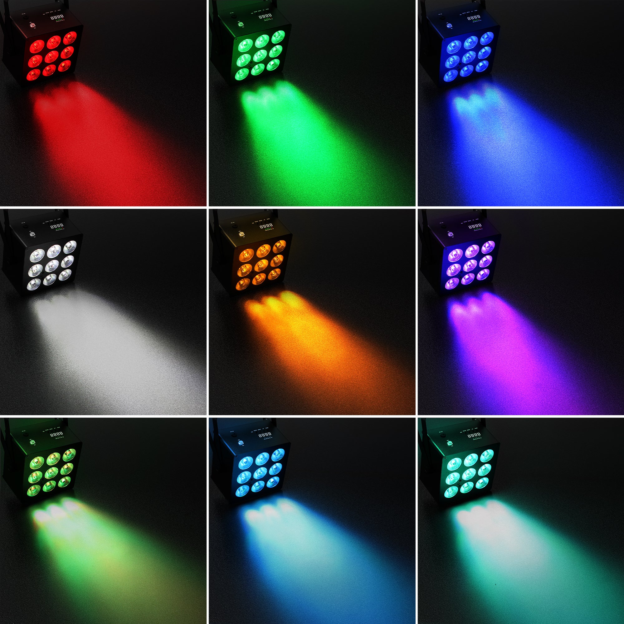 9LED RGBWAUV 6in1 Battery Powered Par Light