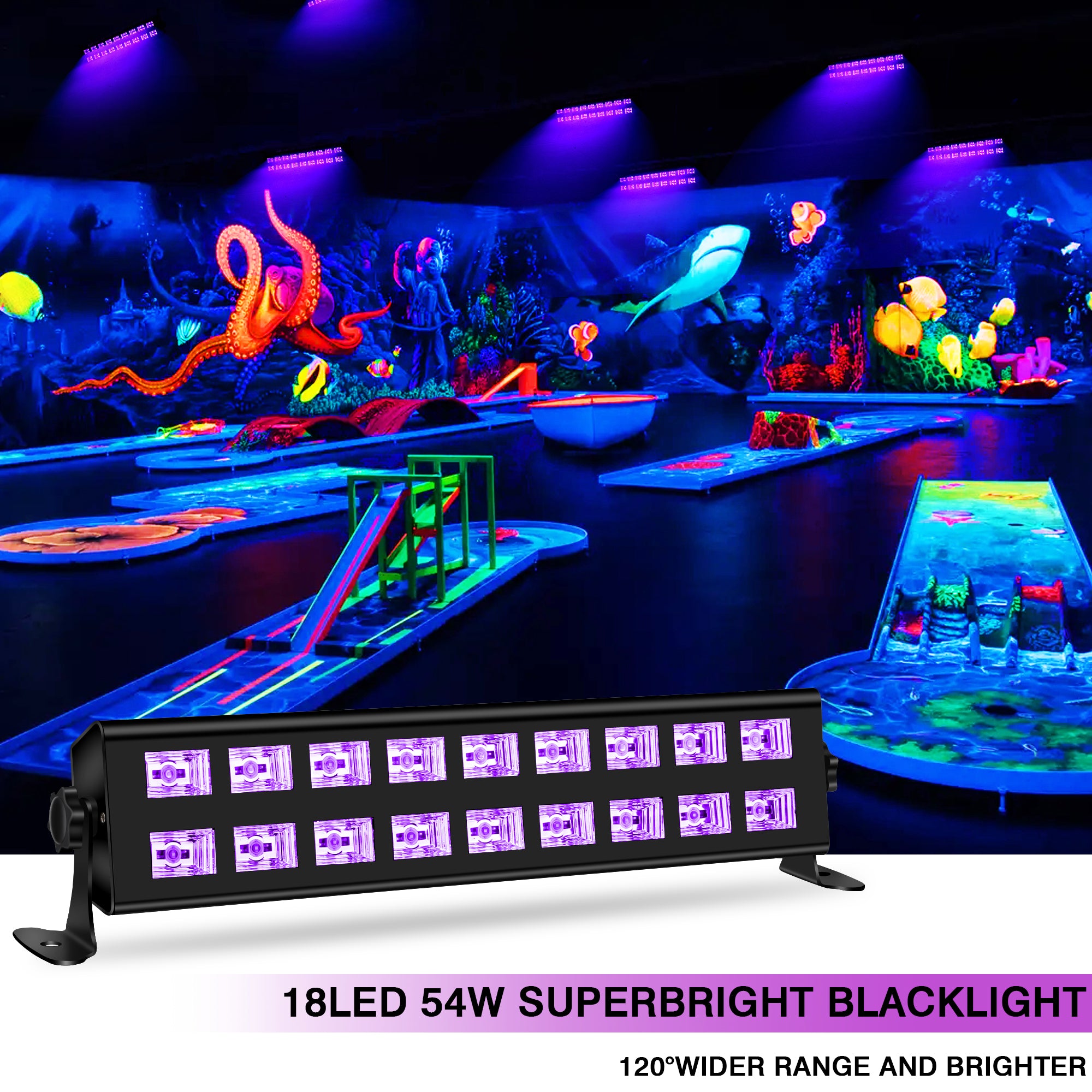 54W 18LED Black Light Bar