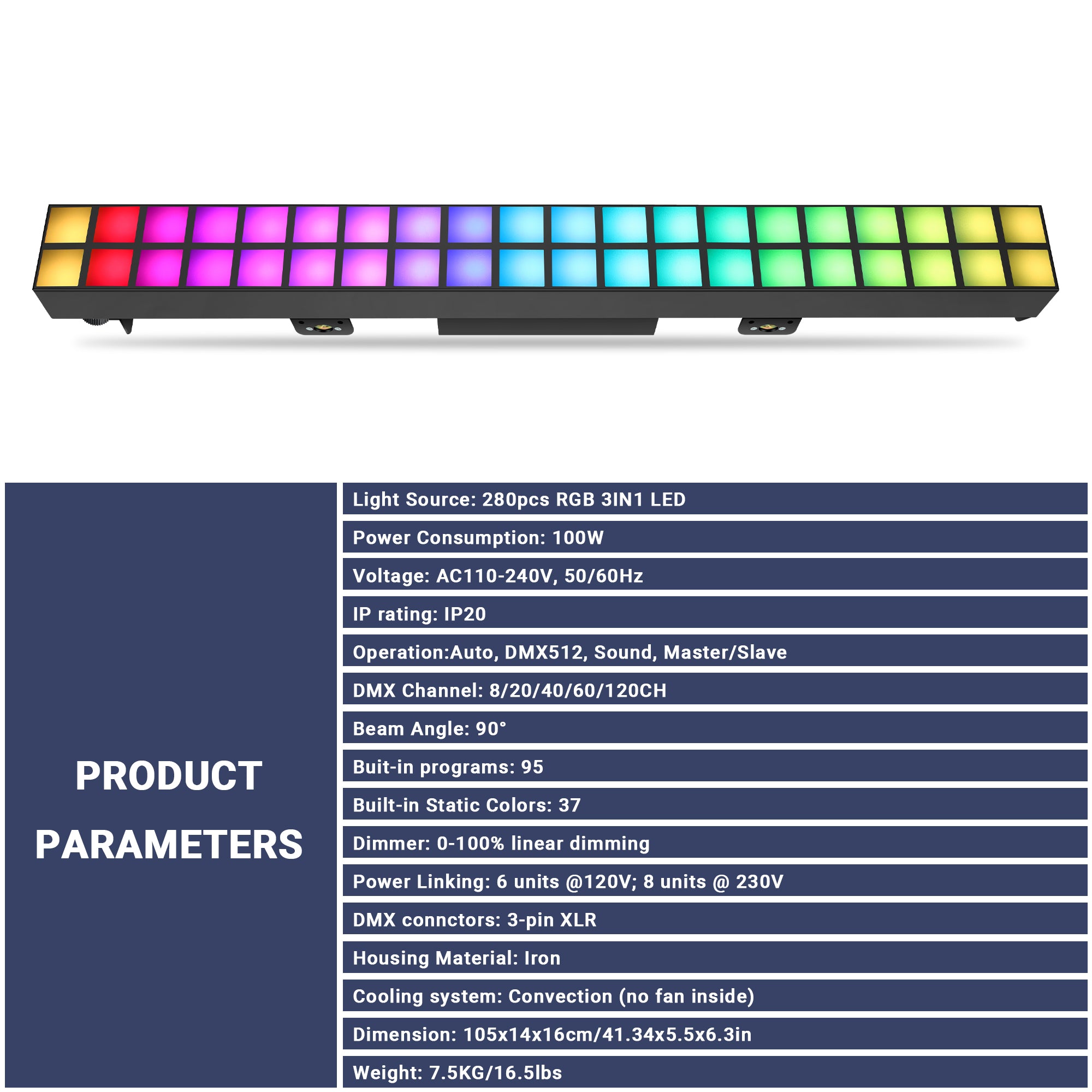 100W RGB 3in1 Pixel Bar with Tripod Stand