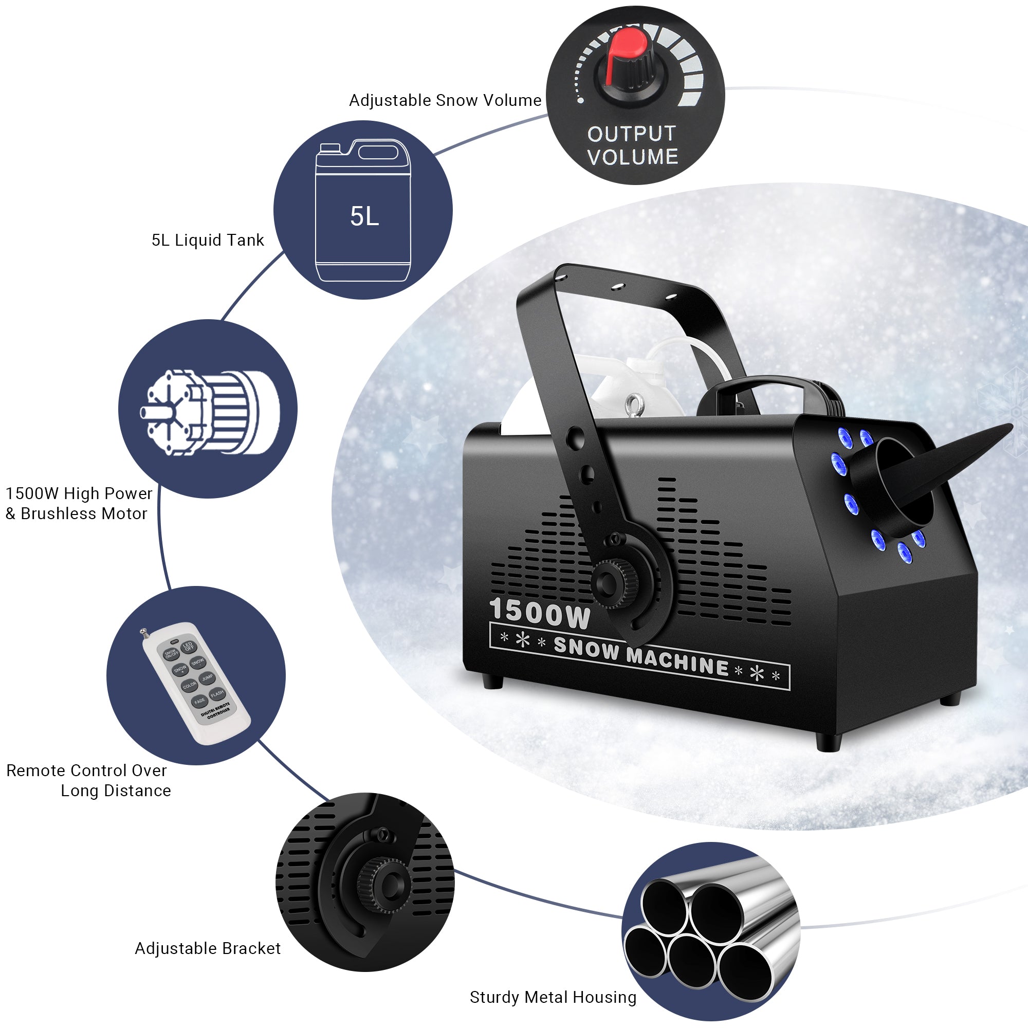 1500W Snow Machine