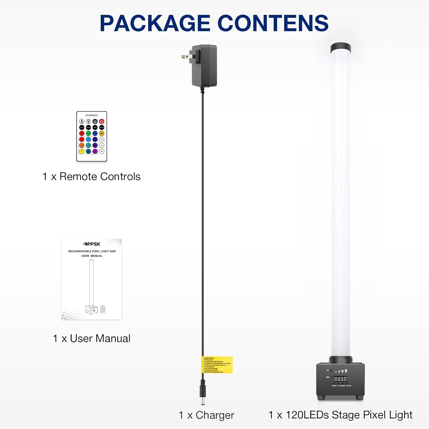 360° RGB LED Pixel Tube Light Bar- Battery Powered