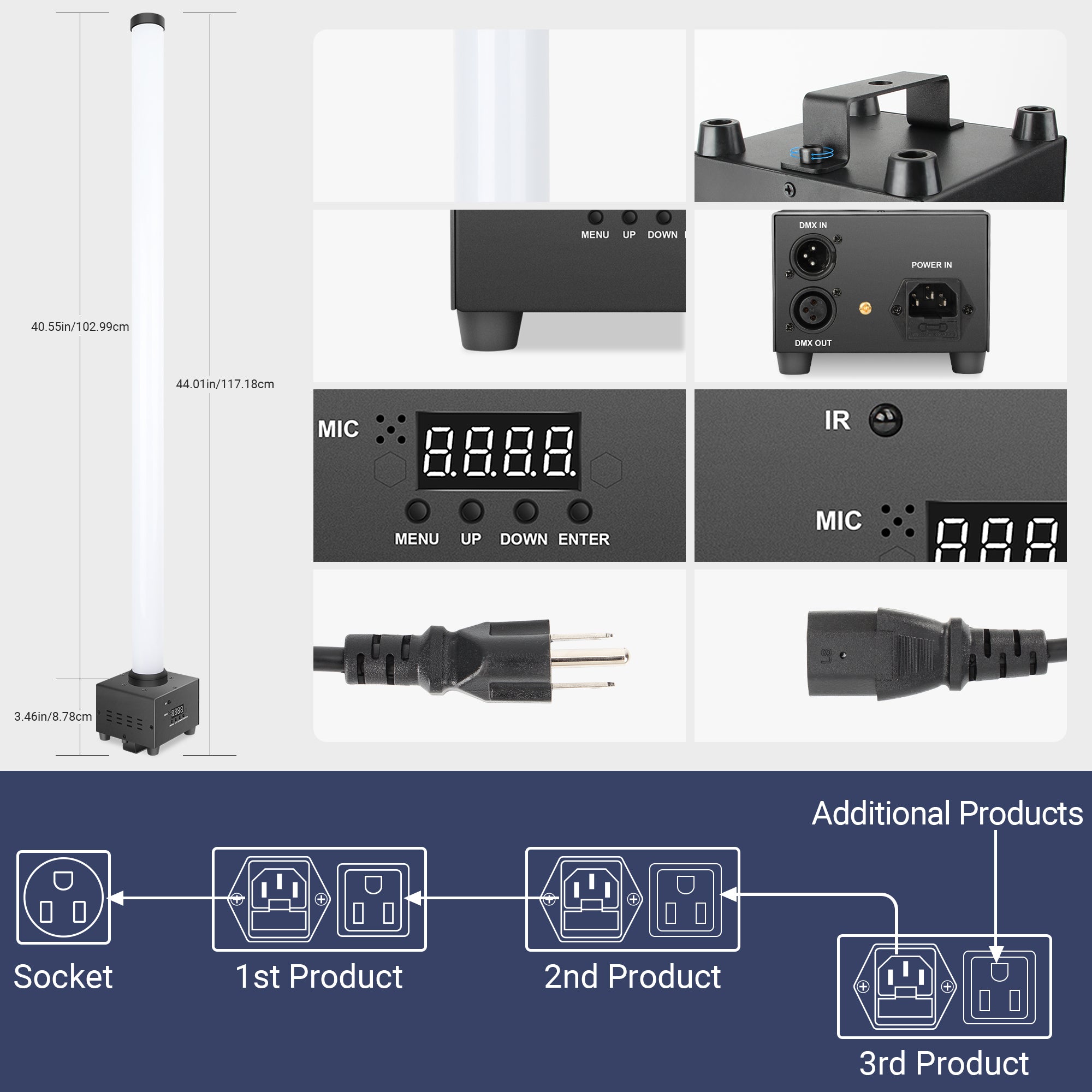 360° RGB LED Pixel Tube Light Bar