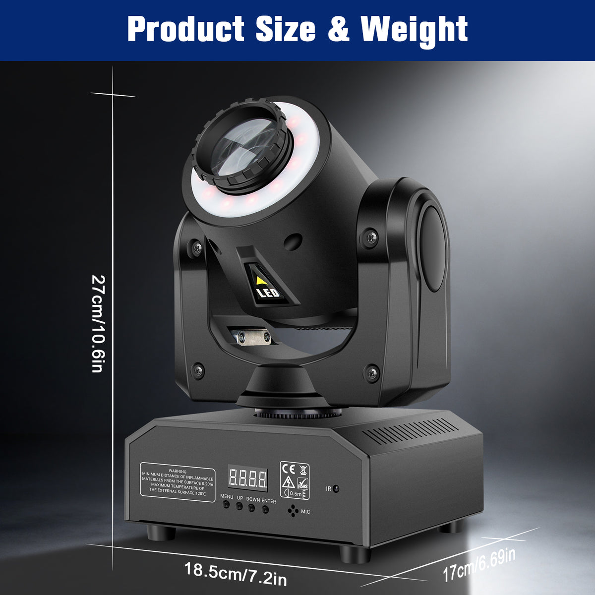 60W Battery Powered LED Spot Moving Head Light