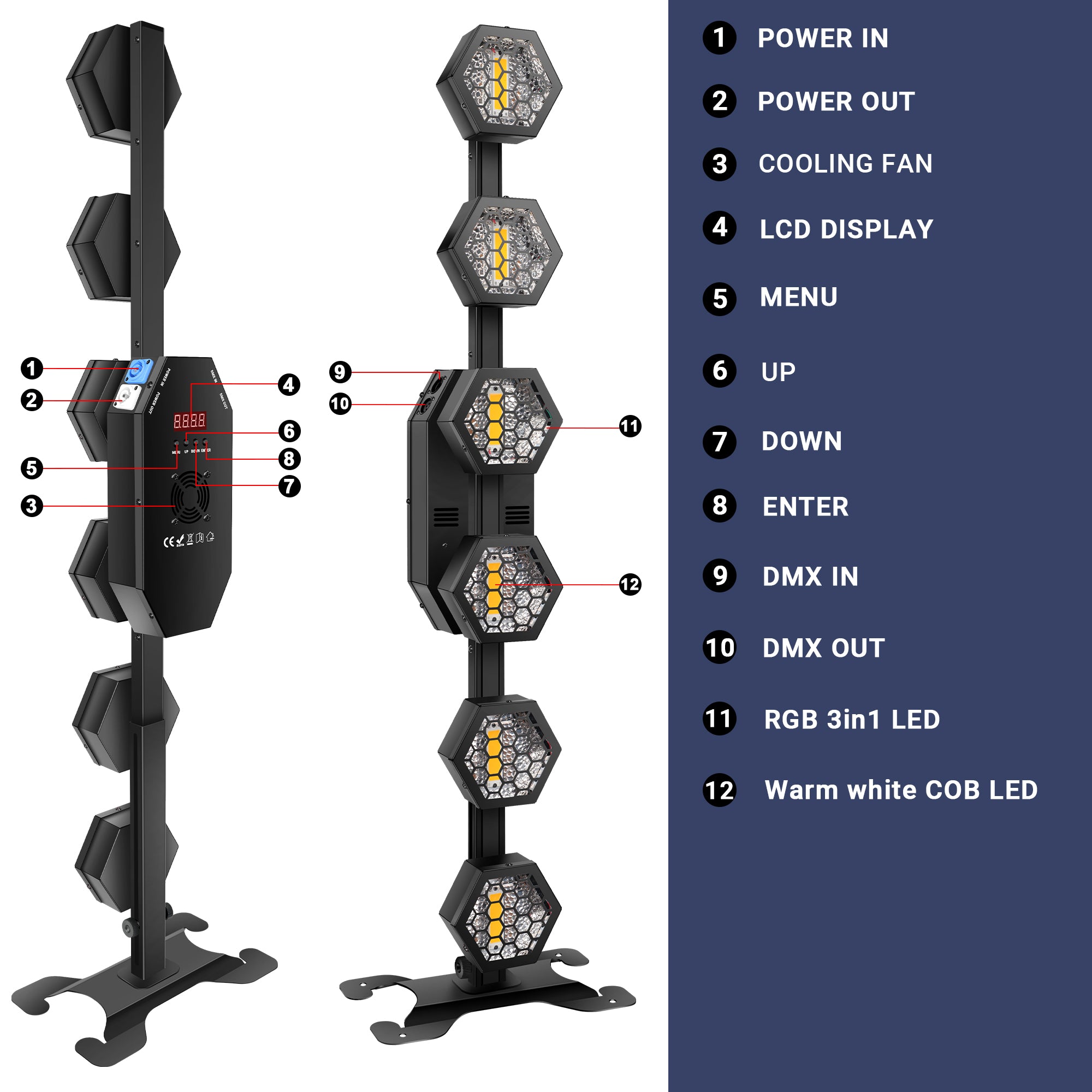 6x50W Retro Stage Light with Stand