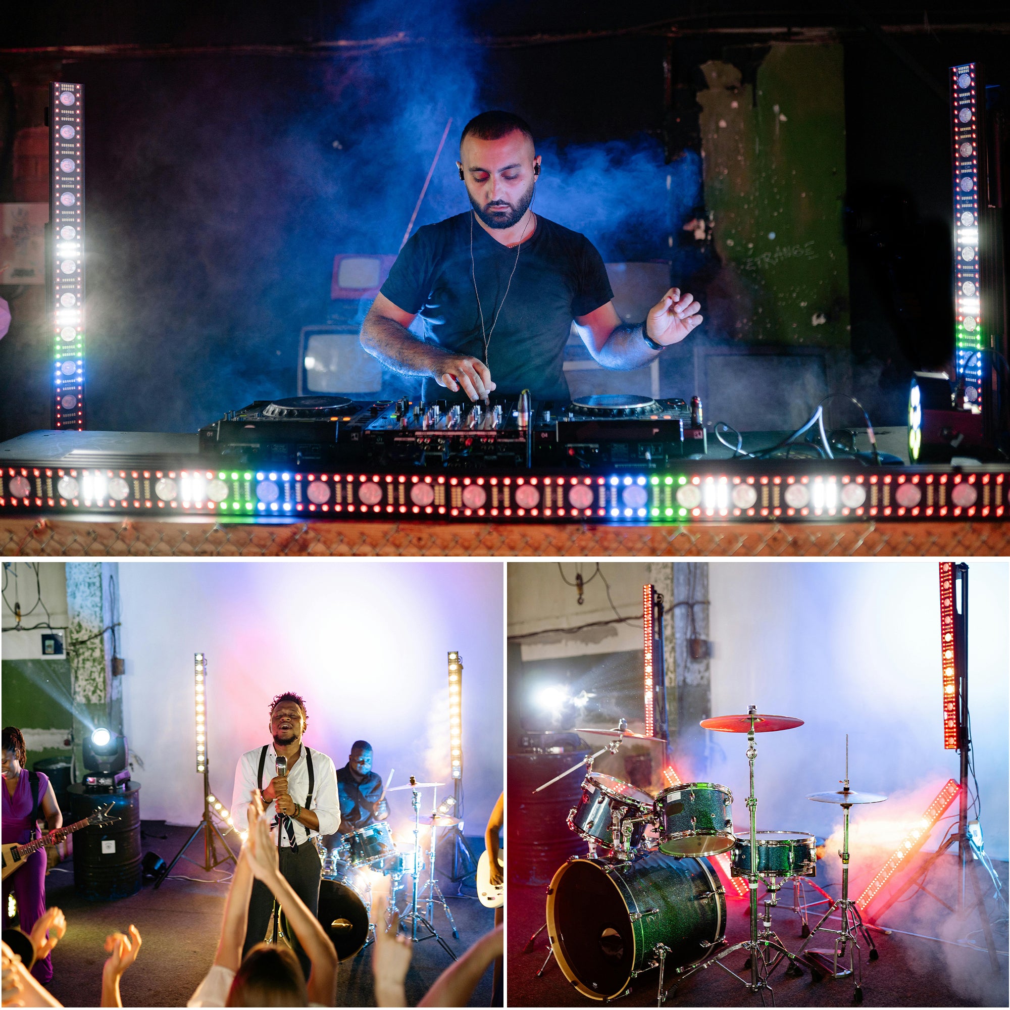 Battery Powered Pixel Control DJ Light Bar - 100W, Warm White & RGB 3n1 LED