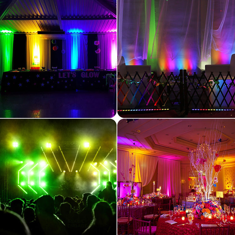 6-Pack, OPPSK 24x4W RGBA 4in1 Indoor LED Wall Washer Light for Wedding Uplighting