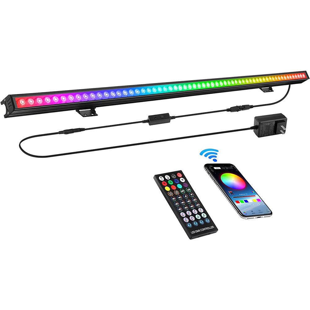 60LED RGB Tri-color Smart APP Control Dimmable Wash Light Bar